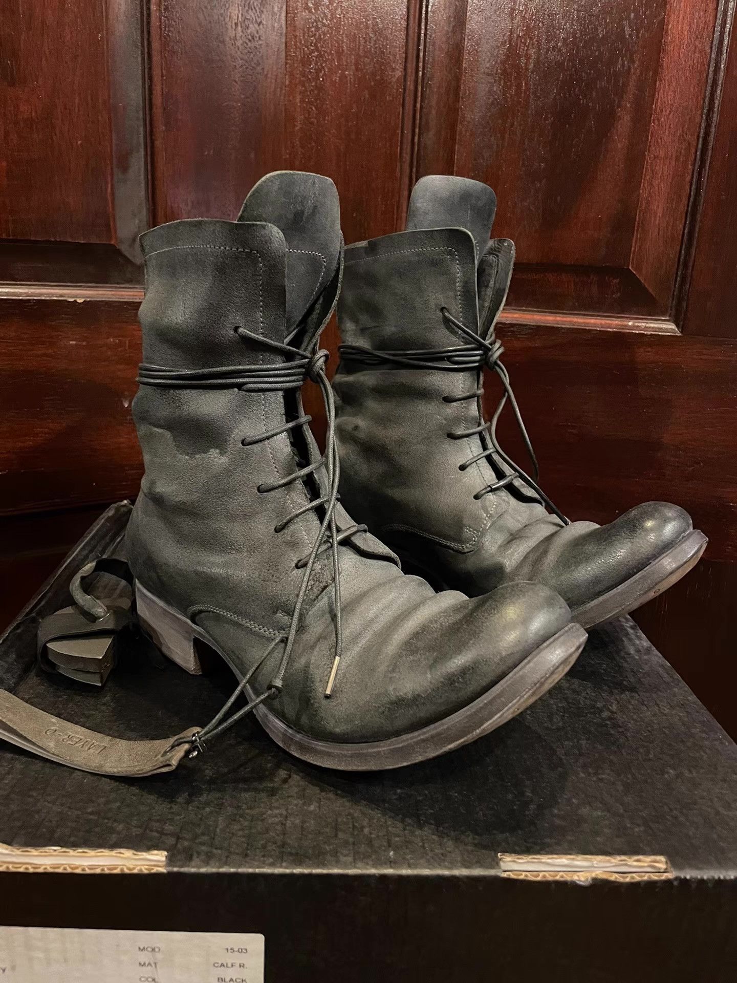 Layer-0 Layer-0 Women's 3.0 H 20 B calf reverse laced up boots Ｑ25 Size US 6 / IT 36 - 5 Thumbnail