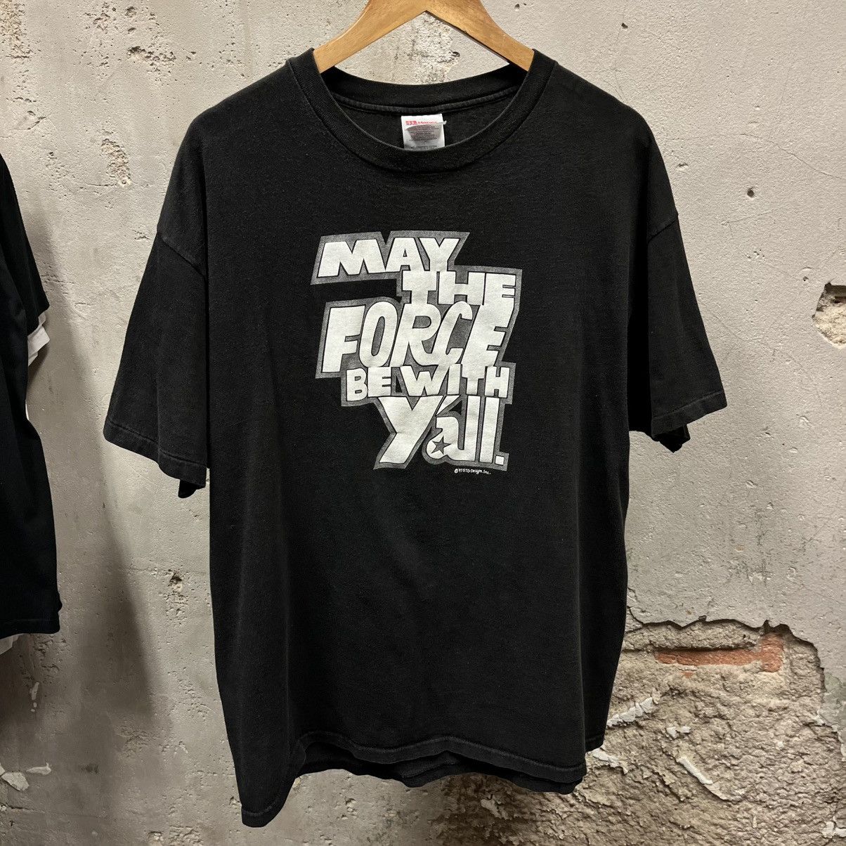 Vintage Vintage 90s 1997 Star Wars May The Force Be With Y'all Tee Size US XL / EU 56 / 4 - 1 Thumbnail
