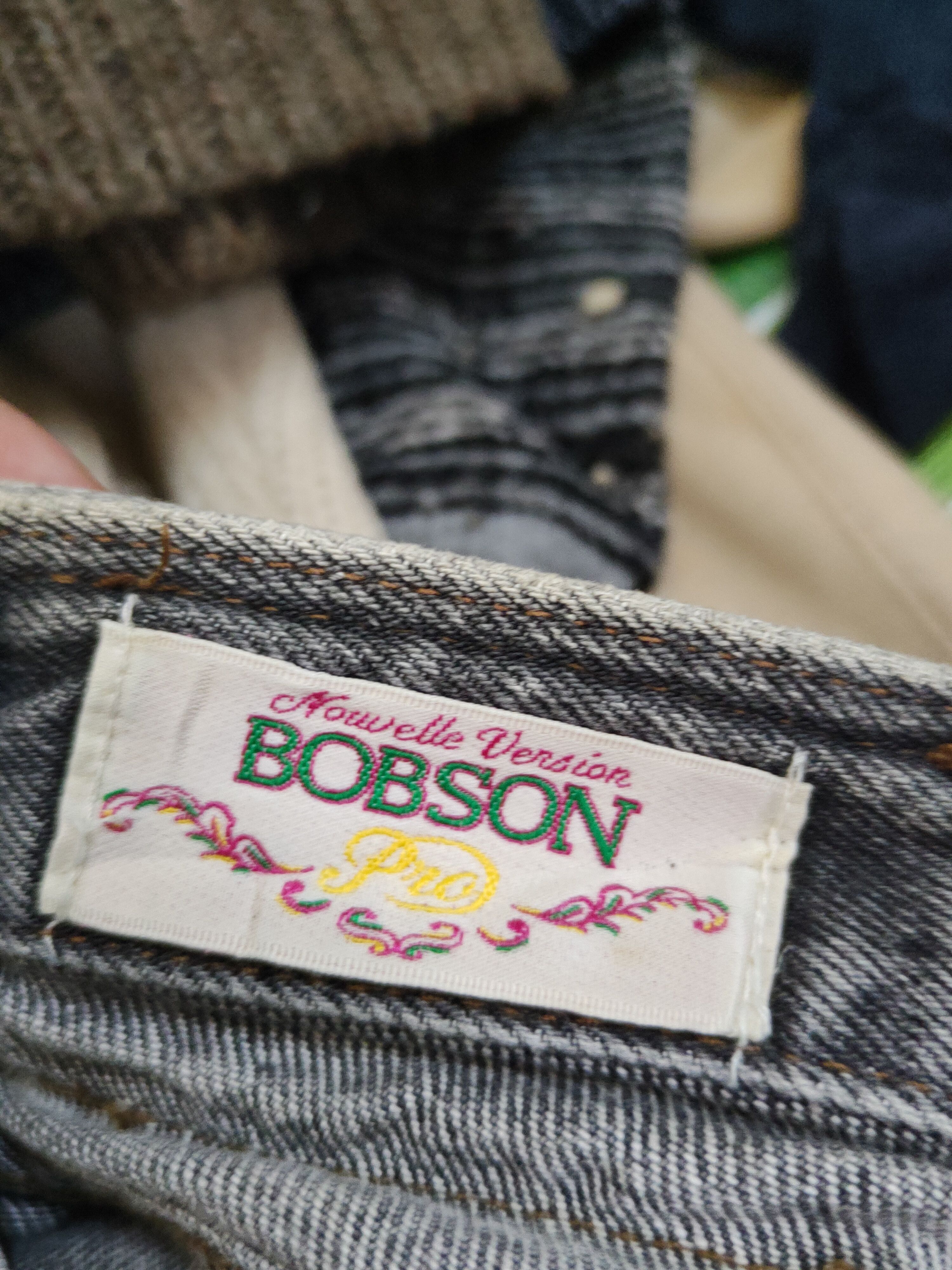 Vintage Bobson-Pro Black Distressed Ripped denim Jeans #W1564 Size US 33 - 17 Thumbnail