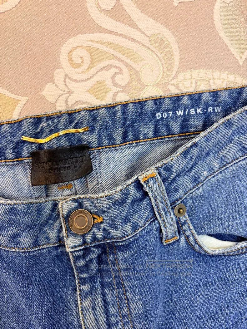 Saint Laurent Paris Saint Laurent Paris Light Blue Destroyed Jeans Size US 29 - 3 Thumbnail