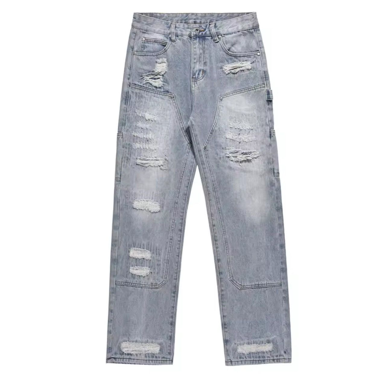 Japanese Brand × Jean Street washed ripped hip hop jeans Size US 32 / EU 48 - 5 Thumbnail