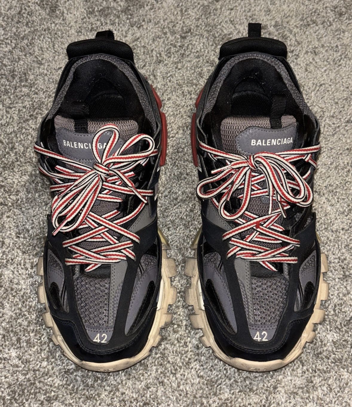 Balenciaga Balenciaga Track (Black, Red, beige) Size US 9 / EU 42 - 1 Thumbnail