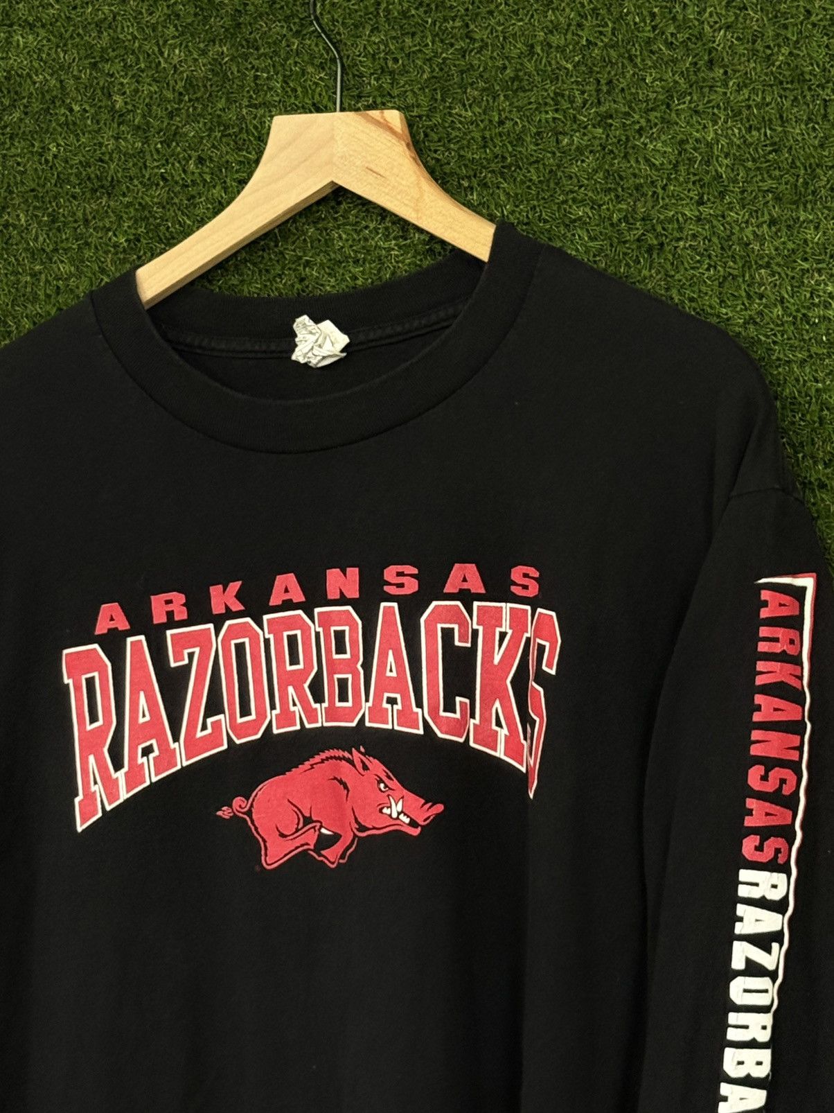 Vintage University of Arkansas Razorbacks Black Red Hog Long Sleeve Size US L / EU 52-54 / 3 - 2 Thumbnail