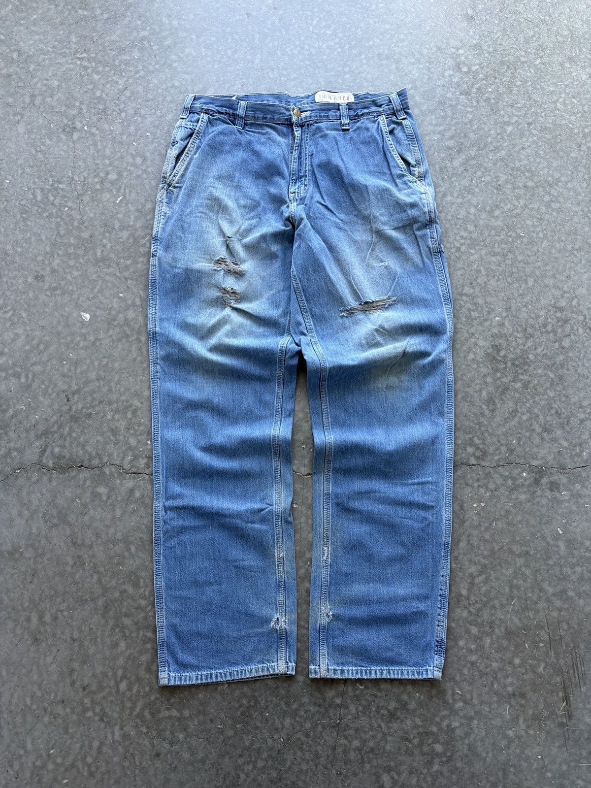 Carhartt Vintage Y2K Carhartt Carpenter Jeans 36x34 Thrashed Faded Size US 36 / EU 52 - 1 Thumbnail