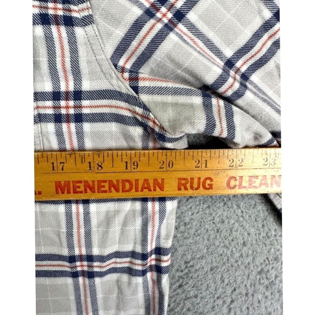 Lucky Brand Lucky Brand Flannel Shirt Adult Medium Grey White Red Pearl Snap Button Up Men's Size US M / EU 48-50 / 2 - 6 Thumbnail
