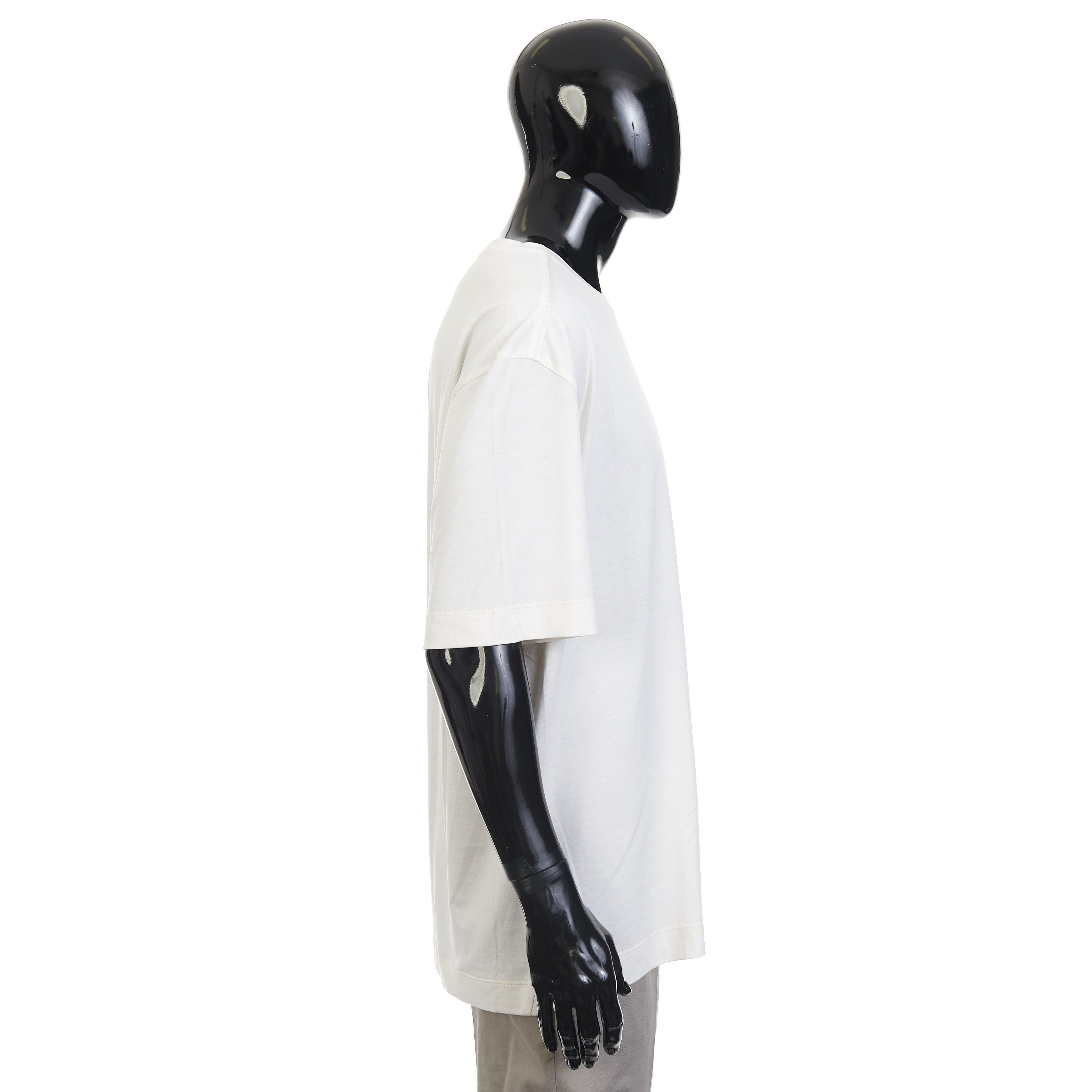 Ermenegildo Zegna White Silk & Cotton Crewneck Tshirt 3XL Size US XXL / EU 58 / 5 - 7 Thumbnail