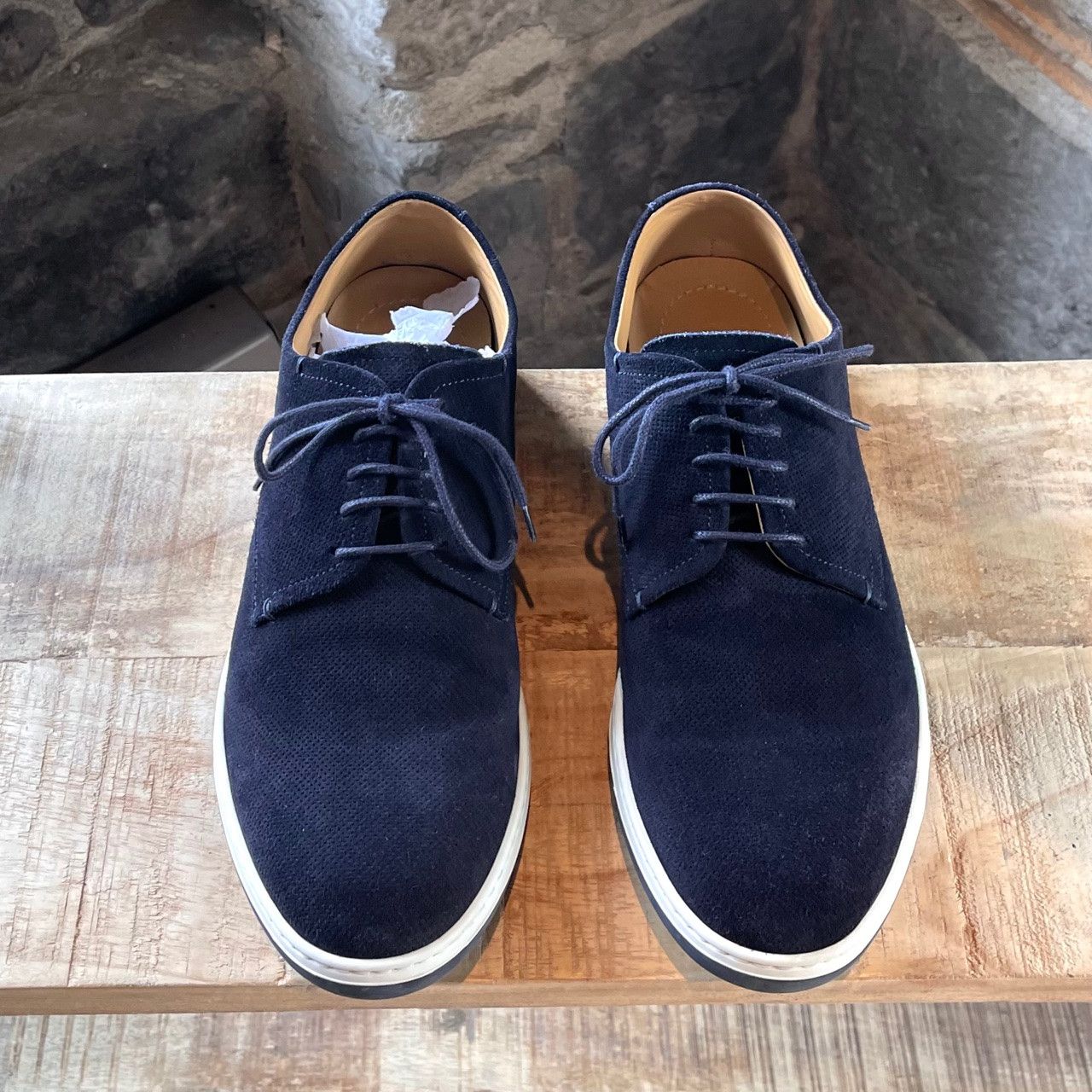 Giorgio Armani Giorgio Armani Navy Suede Sneakers Size US 7 / EU 40 - 2 Thumbnail
