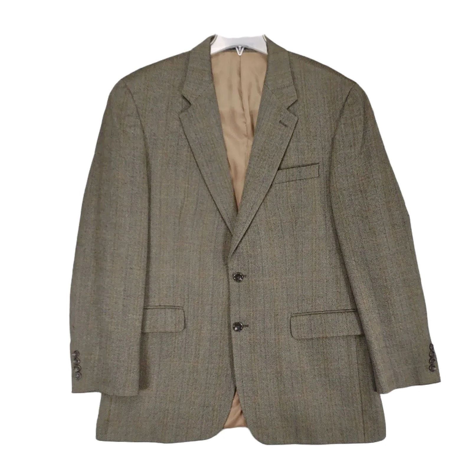Izod IZOD Men's 44L Wool Herringbone Tweed Sports Coat Blazer Size 44L - 8 Thumbnail