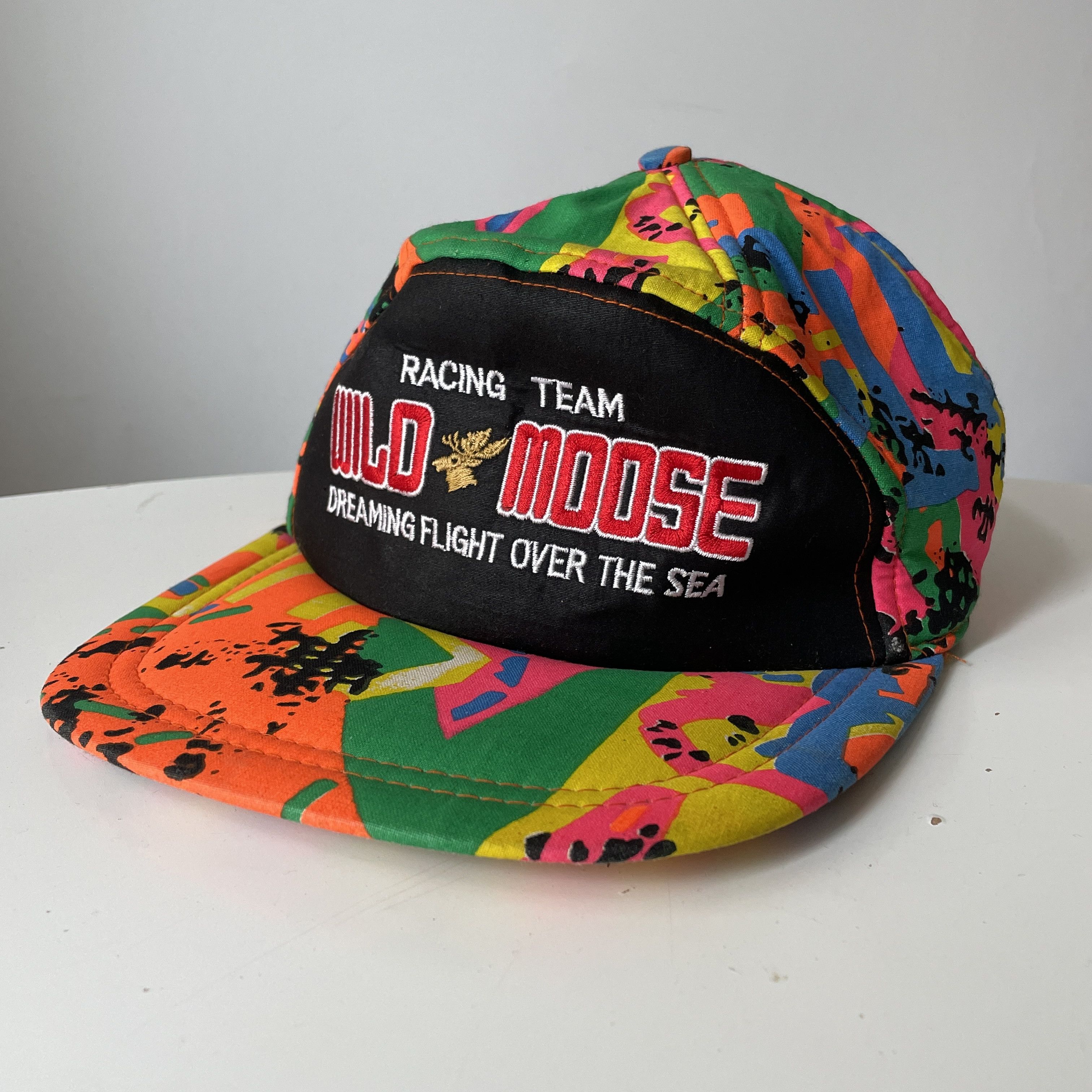 Vintage Racing Team Wild Moose Dreaming Flight Over The Sea Cap Size ONE SIZE - 1 Thumbnail