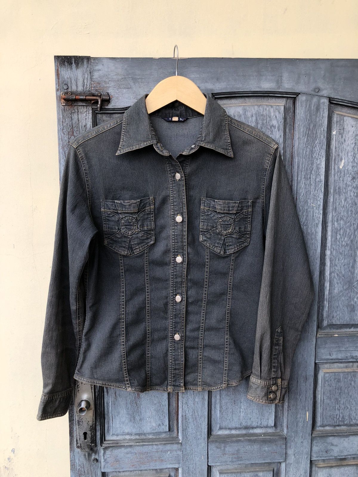Vintage Flash Stretch Button Faded Distressed Japanese Babes Style Size M / US 6-8 / IT 42-44 - 1 Thumbnail