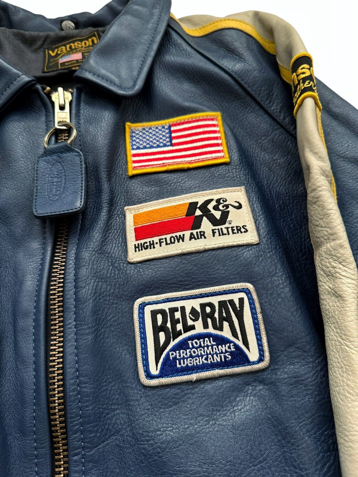 Vanson Leathers Genesis NYC Blue Zip Leather Jacket Size US L / EU 52-54 / 3 - 3 Thumbnail