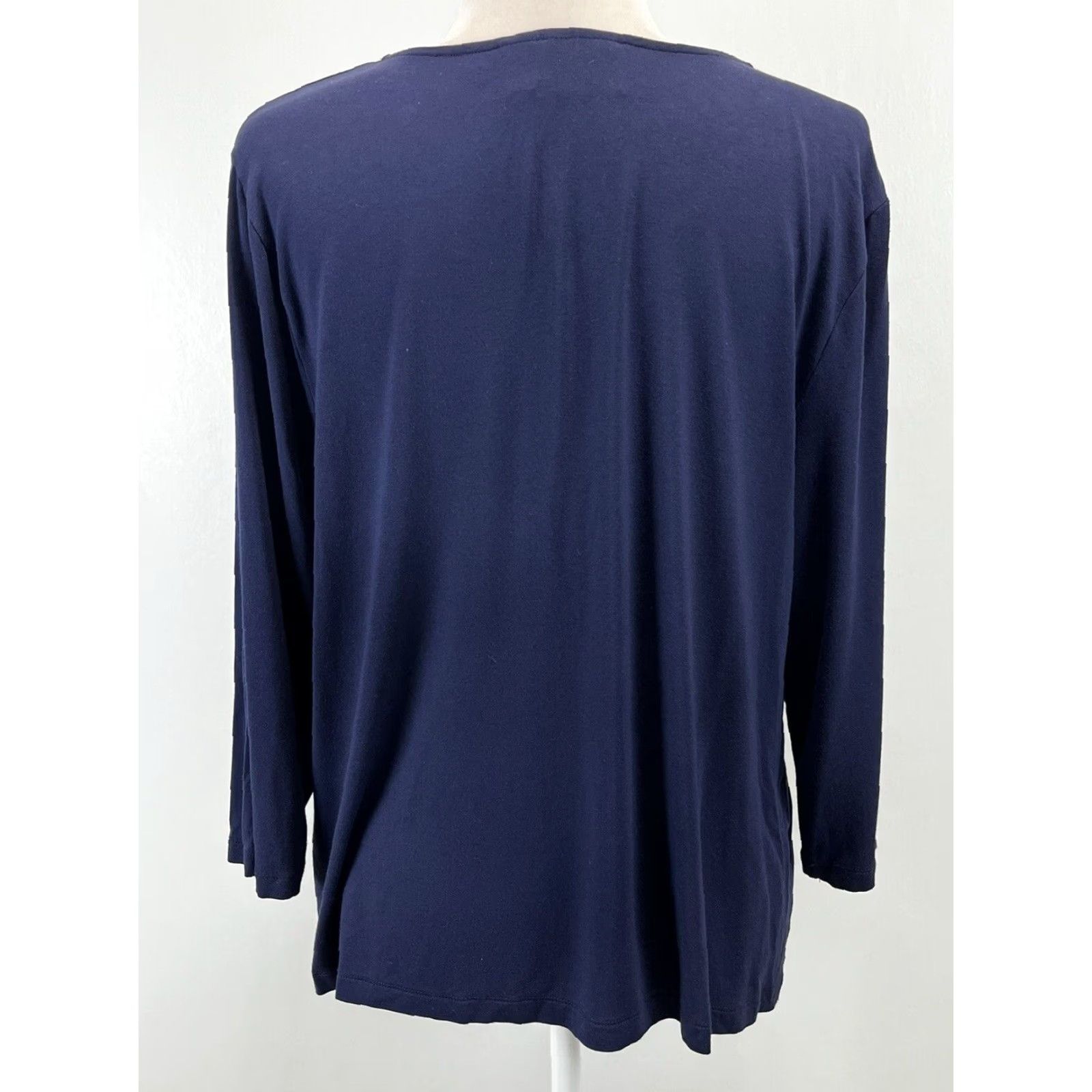 Vintage Chico's Studded Tunic Top Navy Blue Women's Casual Shirt Size 3 Size XS / US 0-2 / IT 36-38 - 3 Thumbnail