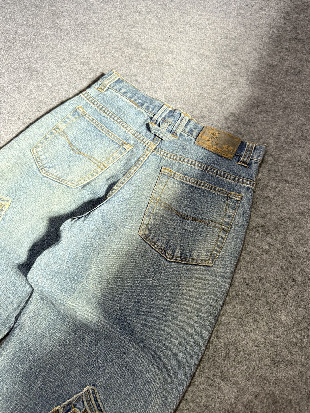 Beauty Beast × Japanese Brand Ignition Trompe L’oeil Pants On Pants Patched Denim Jeans Size US 27 - 15 Thumbnail