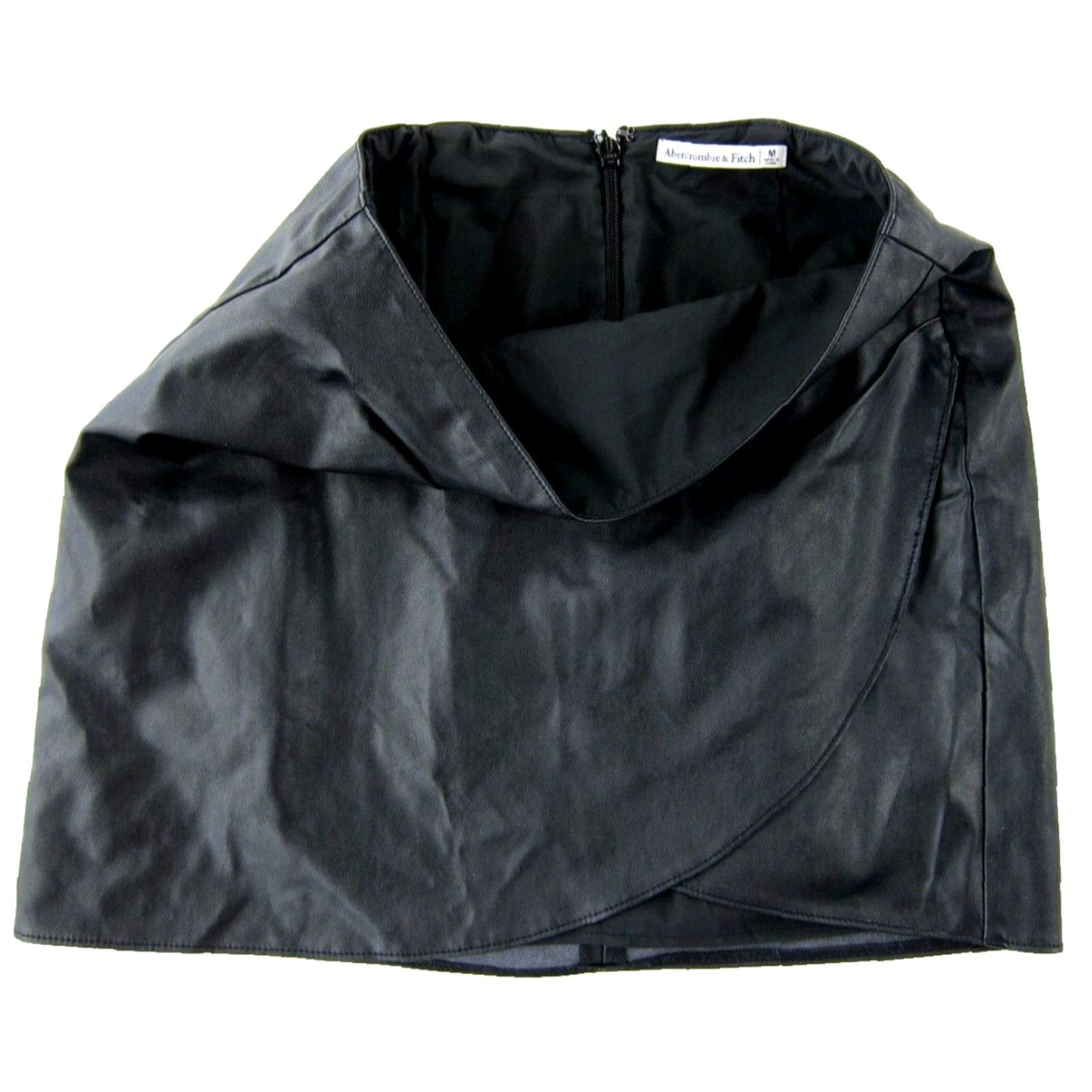 Abercrombie & Fitch Abercrombie & Fitch Black Faux Leather Short Mini Wrap Skirt Size Medium Size 32" / US 10 / IT 46 - 4 Thumbnail