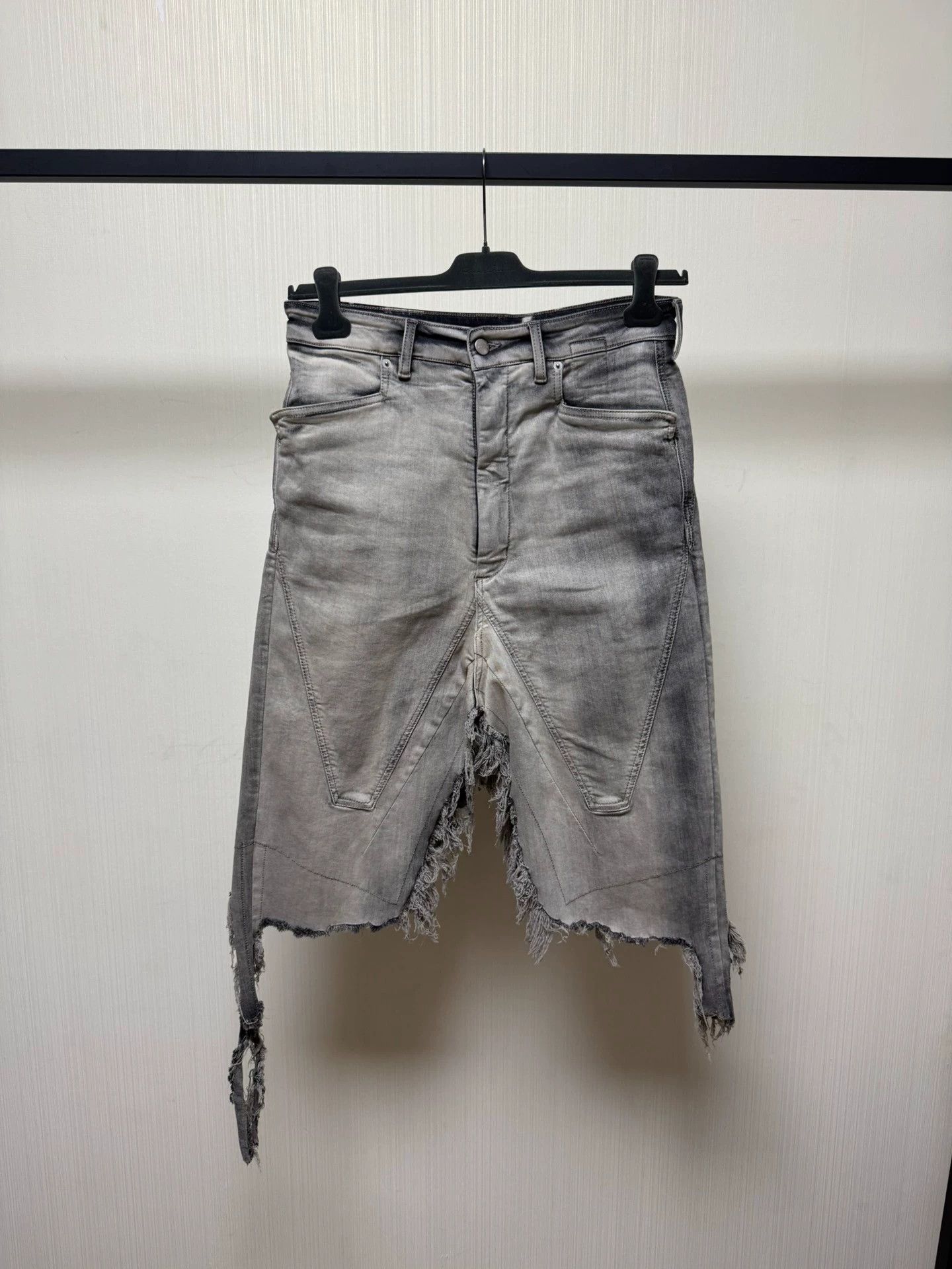 Rick Owens Rick Owens stone wash distressed fringe pants skirt Size US 30 / EU 46 - 1 Thumbnail