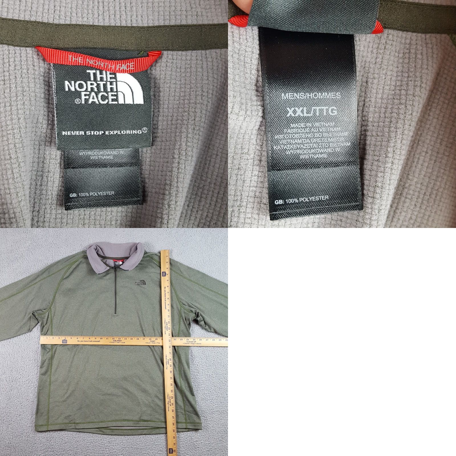 The North Face VINTAGE The North Face 2XL Green Thermal Micro Fleece Lined Quarter-Zip Hiking Shirt Men NS Size US XXL / EU 58 / 5 - 8 Thumbnail