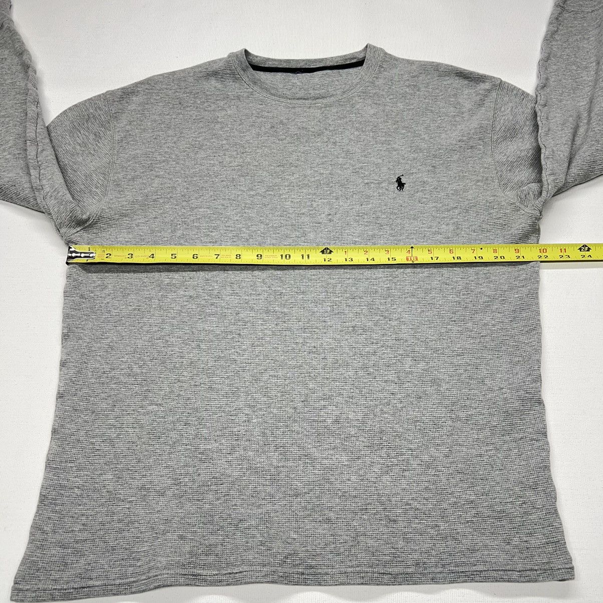 Polo Ralph Lauren Polo Ralph Lauren Thermal Shirt Grey Waffle Knit Logo Y2K Size US L / EU 52-54 / 3 - 15 Thumbnail