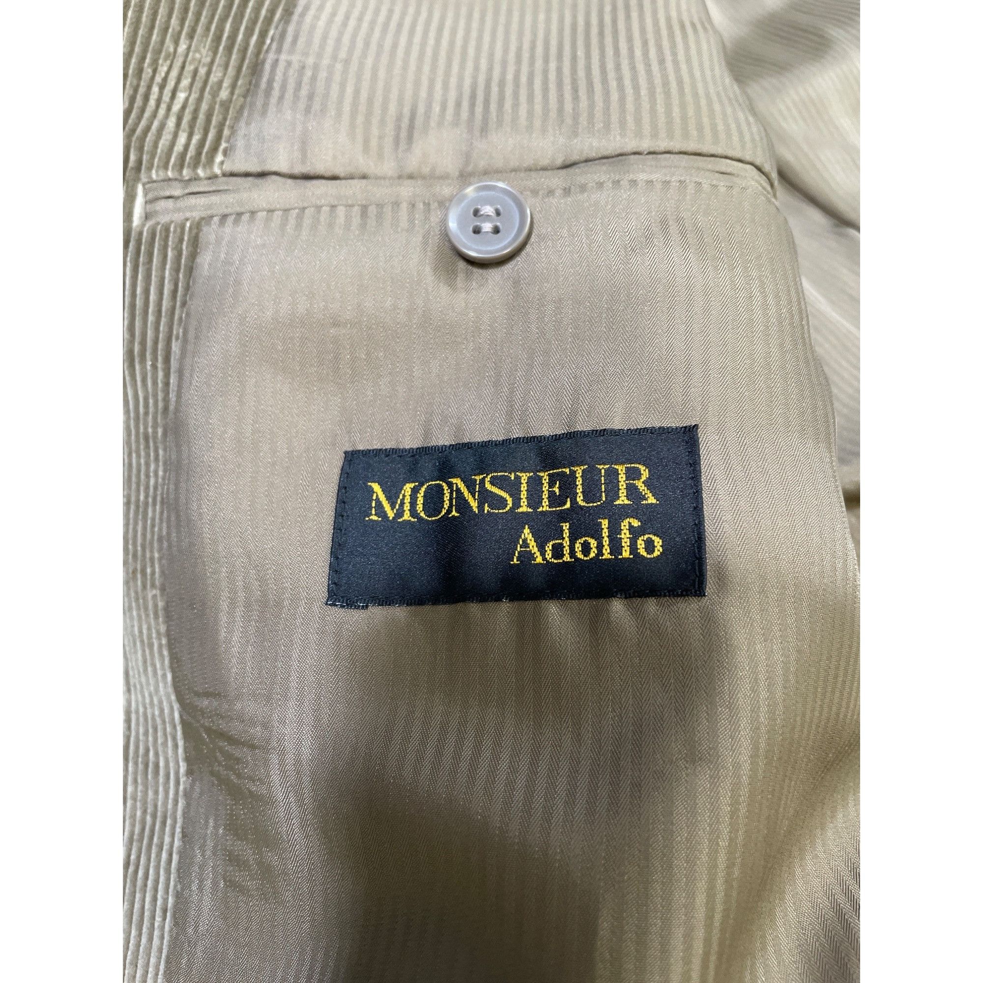 Other Monsieur Adolfo Men's Tan Corduroy Blazer / Sports Coat Size Size 42S - 7 Thumbnail