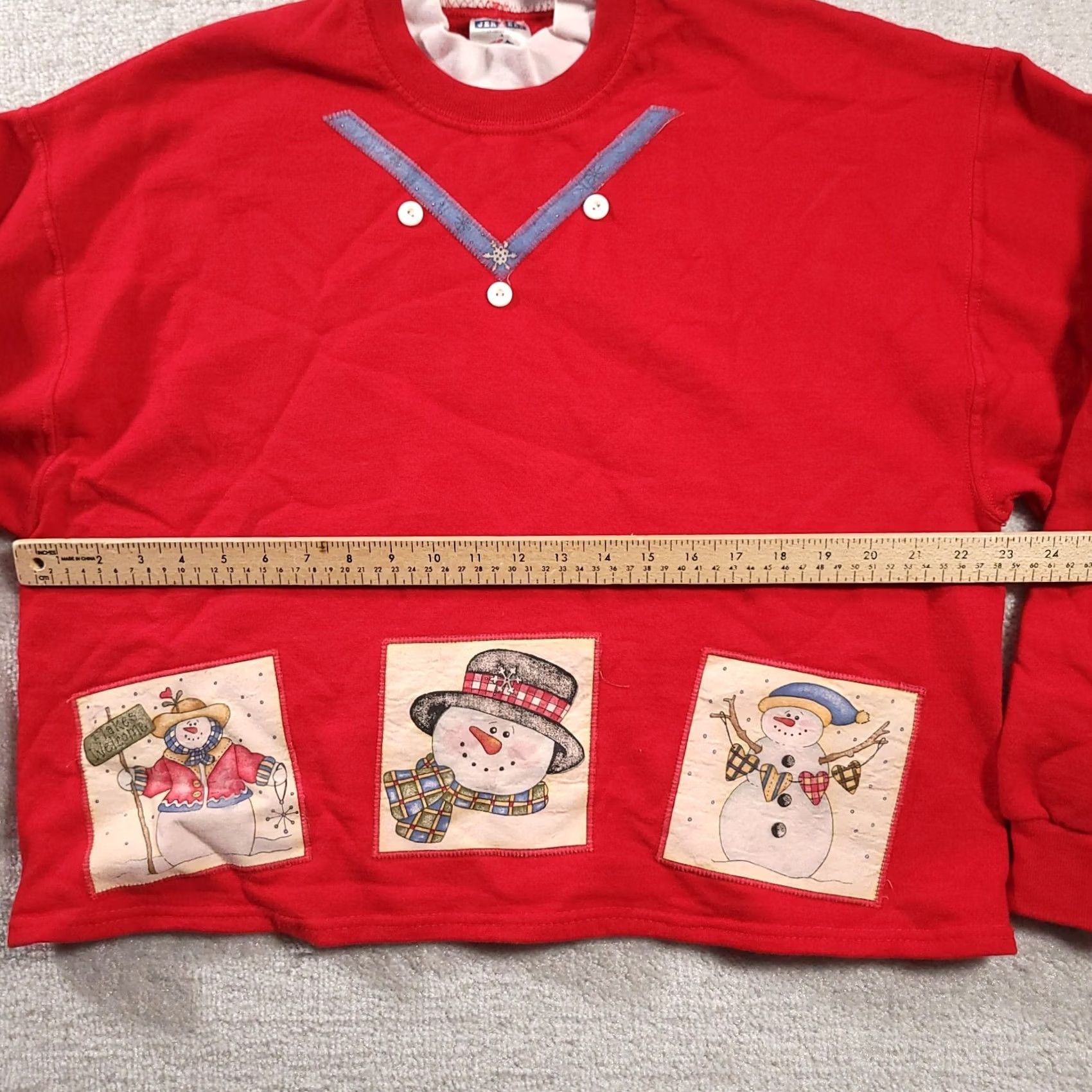 Jerzees VINTAGE JERZEES Snowman Crew Neck Sweatshirt Size L Winter Red Womens Size L / US 10 / IT 46 - 3 Thumbnail