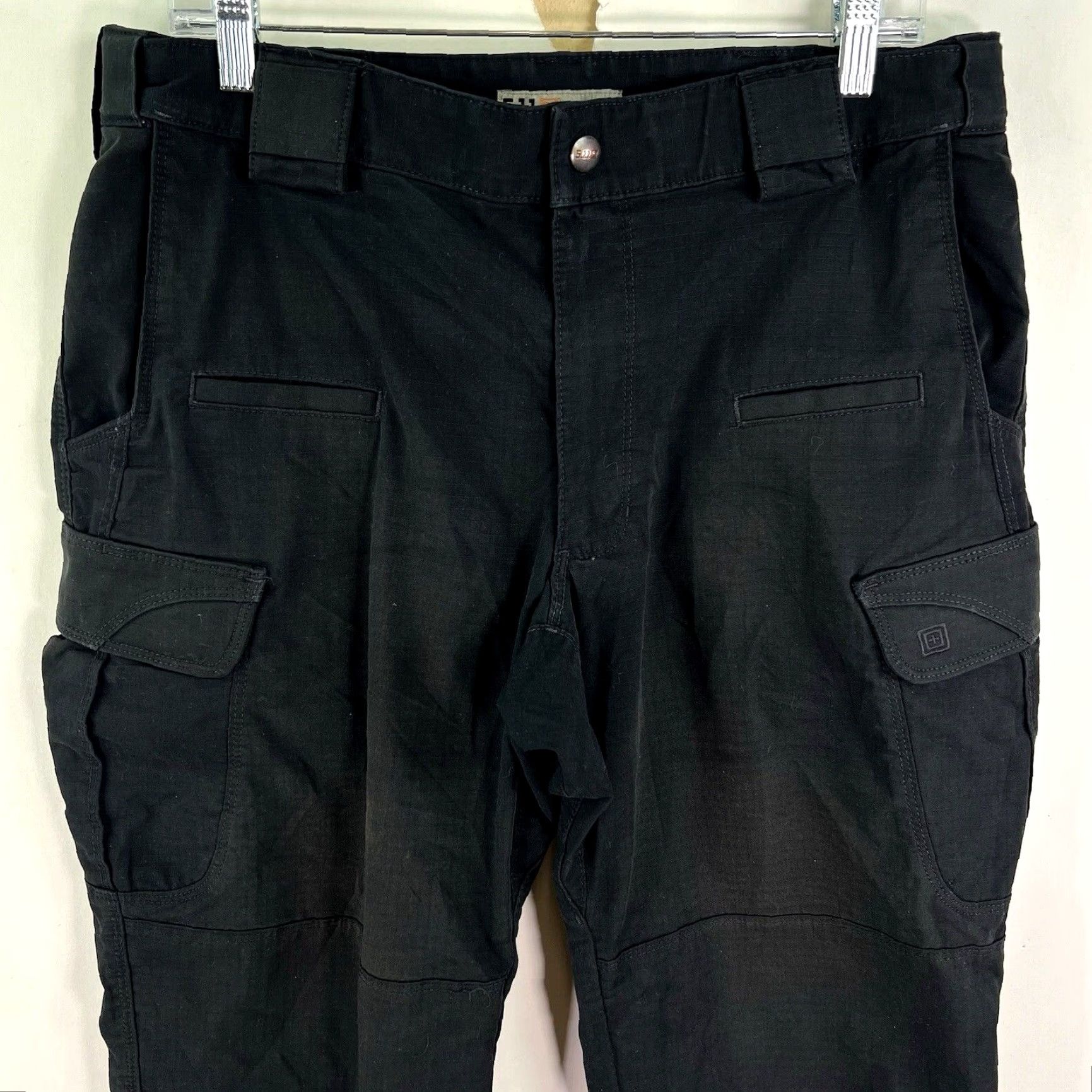Vintage 5.11 Tactical Full Cargo Double Knee Pants Mens 34 X32 Black Ripstop Jeans Cargo Pocket 5-Pocket Design Regular Mens Size US 34 / EU 50 - 2 Thumbnail
