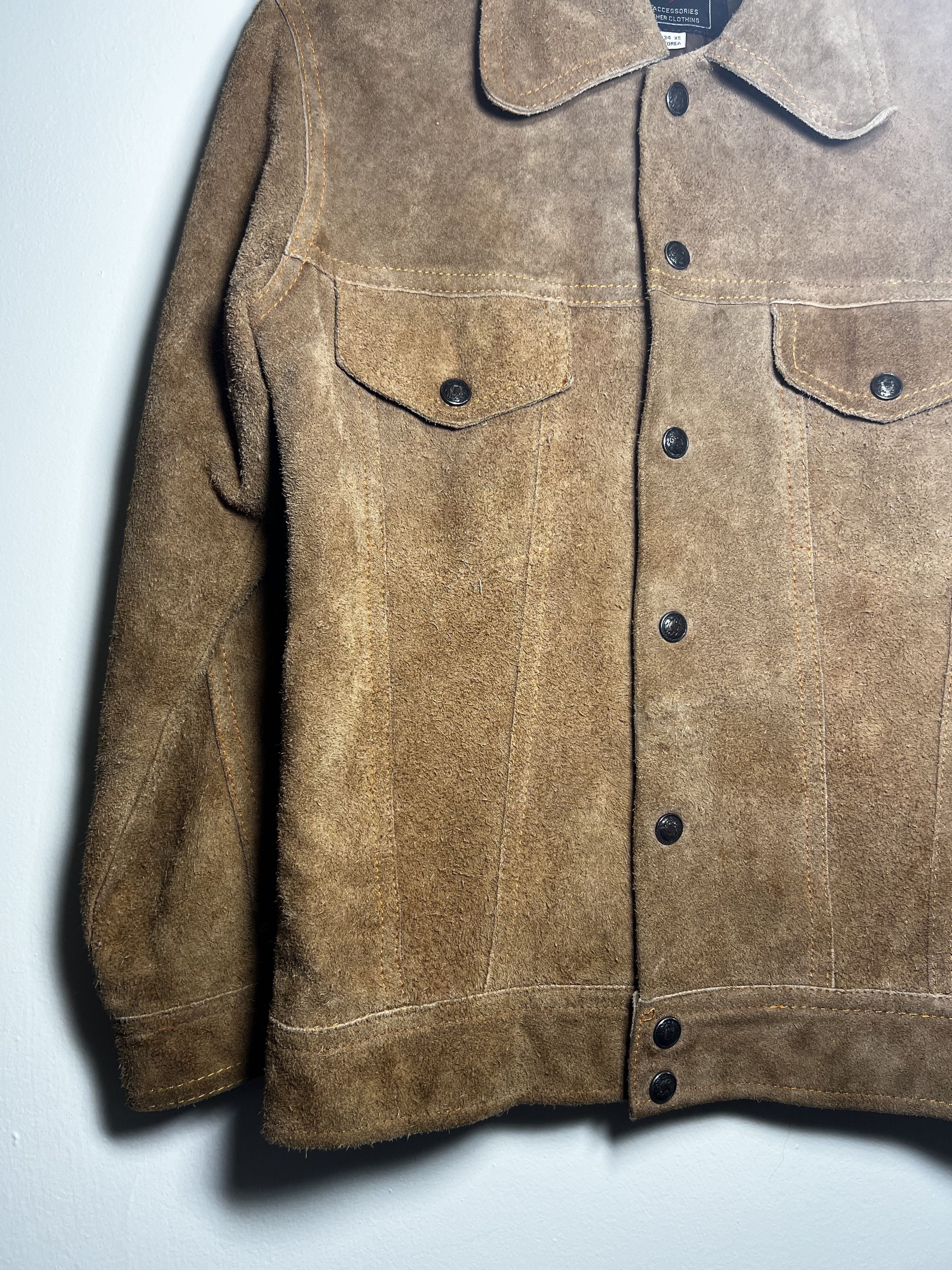 Genuine Leather × Vintage Vintage Triple A Brown Suede Genuine Leather Jacket Size US XS / EU 42 / 0 - 5 Thumbnail
