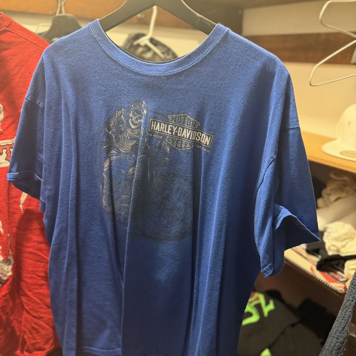 Harley Davidson Harley Davidson Tee Vintage Blue Bike 🏍️ 🏙️✈️ Size US XL / EU 56 / 4 - 1 Thumbnail