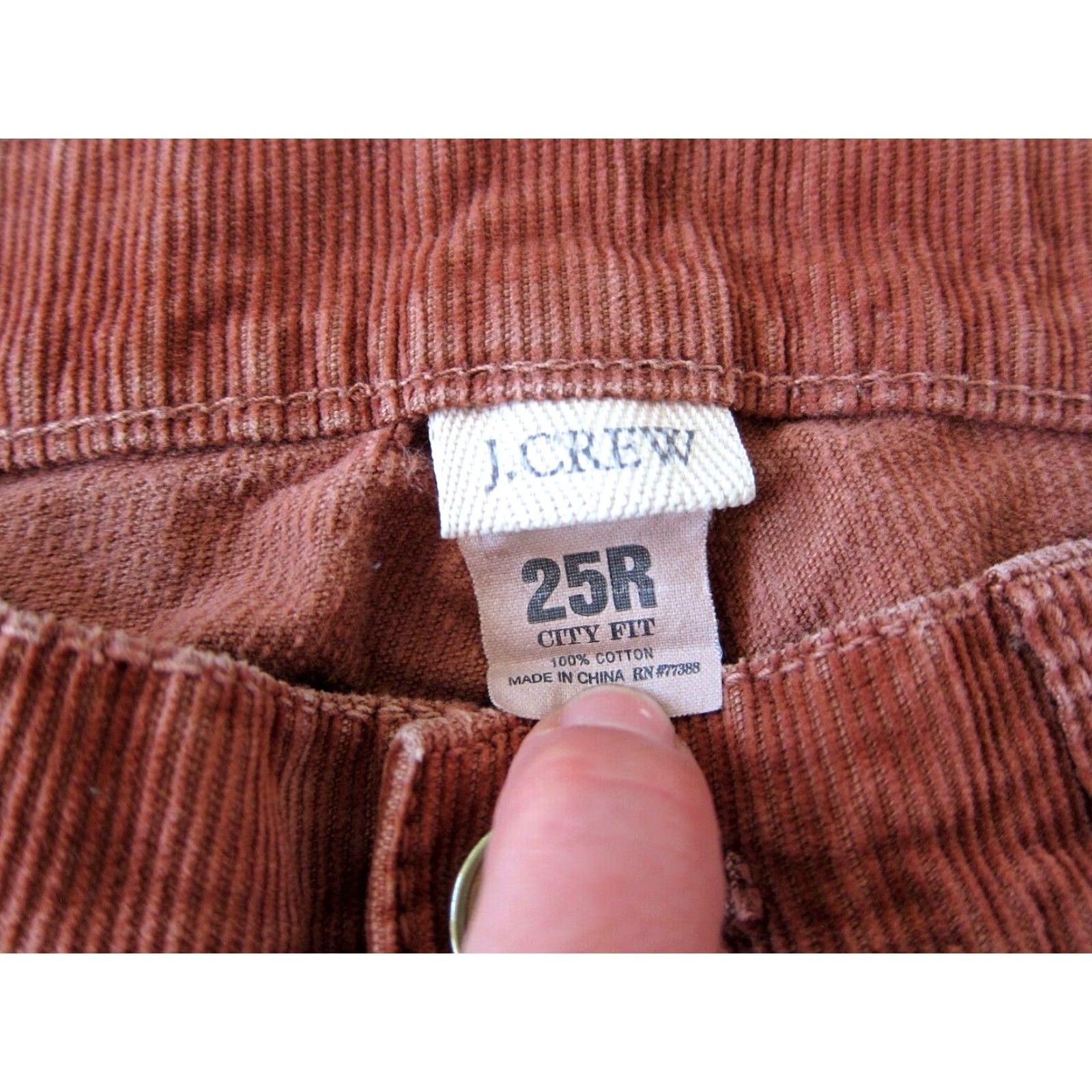 J.Crew VINTAGE J.Crew Cotton Brown Corduroy City Fit Matchstick Skinny Leg Pant 25R Womens Size 42" / US 20 - 4 Thumbnail