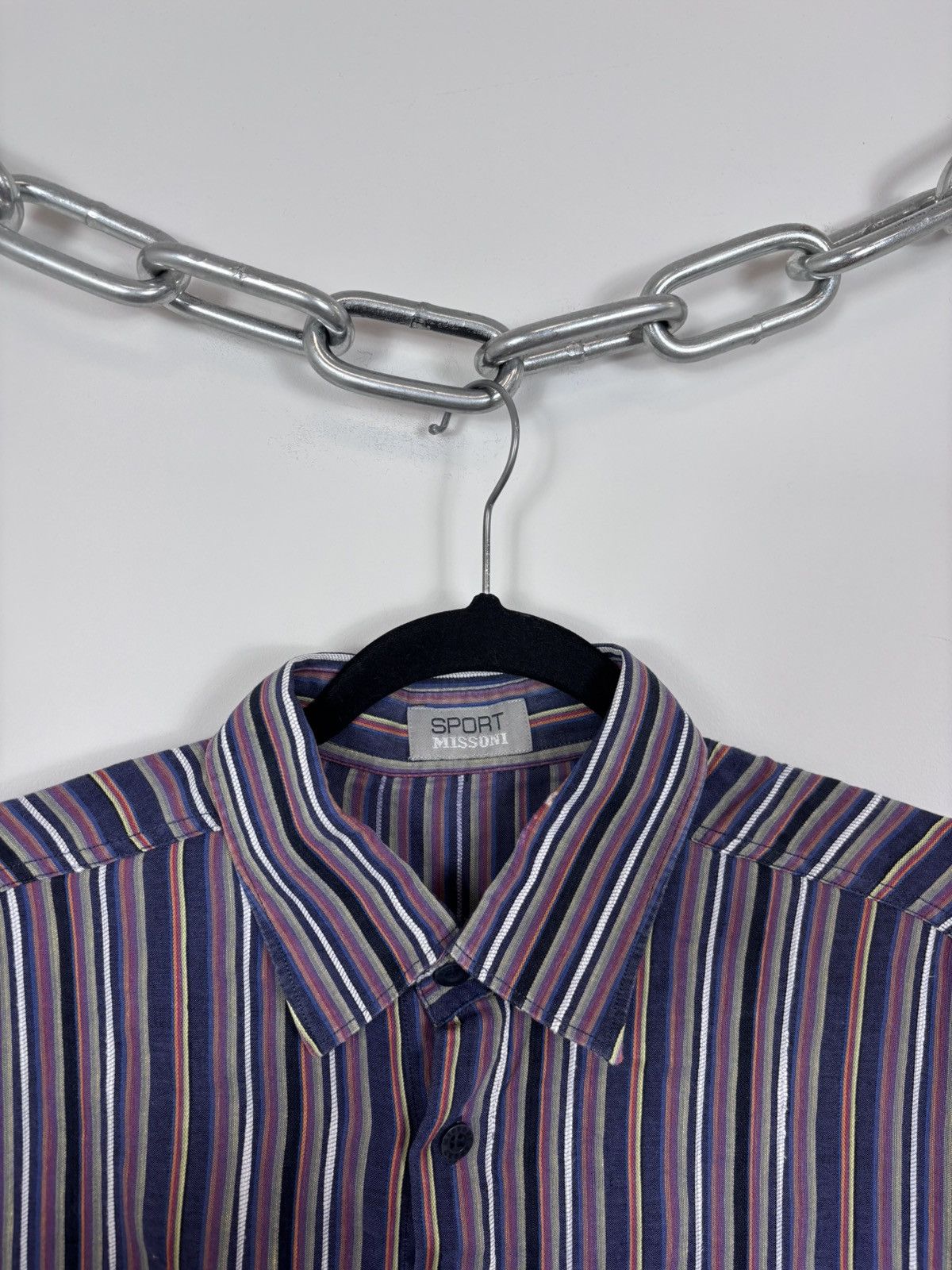 Missoni Vintage Missoni Sport Striped Linen Cotton Button Up Shirt Size US M / EU 48-50 / 2 - 4 Thumbnail