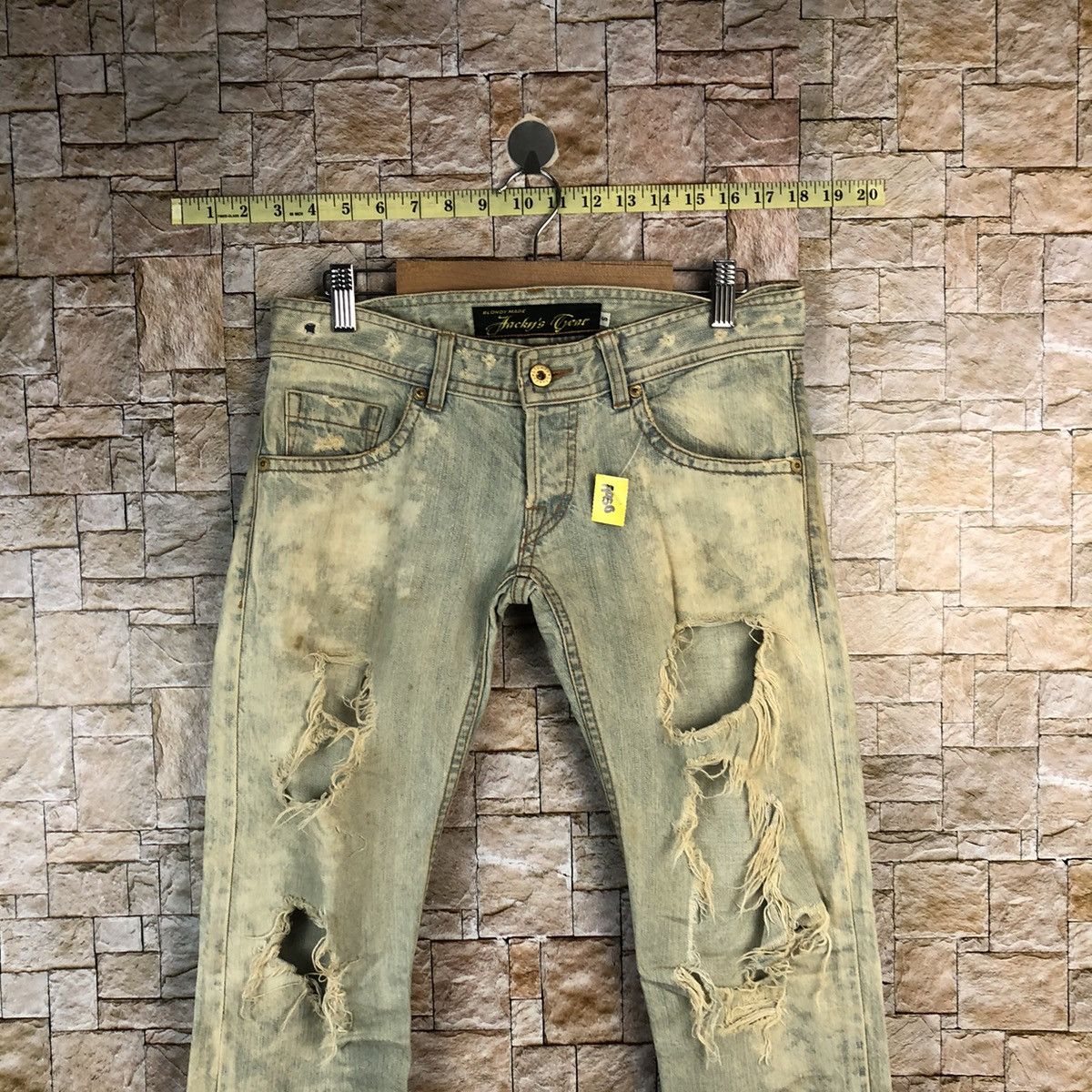Japanese Brand Jacky Gear japan Blue ripped Distressed Denim Pants #A950 Size US 30 / EU 46 - 4 Thumbnail