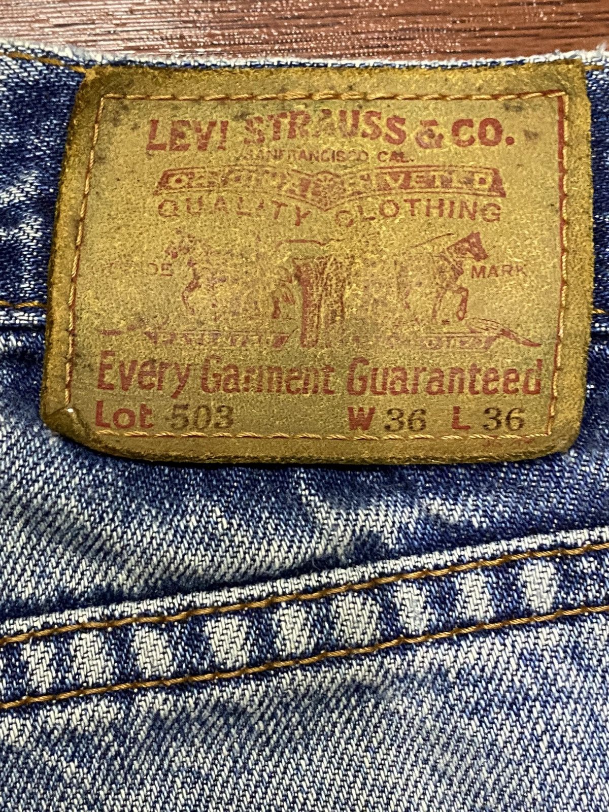 Levi's Vintage Clothing Vintage Levis503 80’s Faded Wash Distressed Loose Jeans Size US 36 / EU 52 - 12 Thumbnail