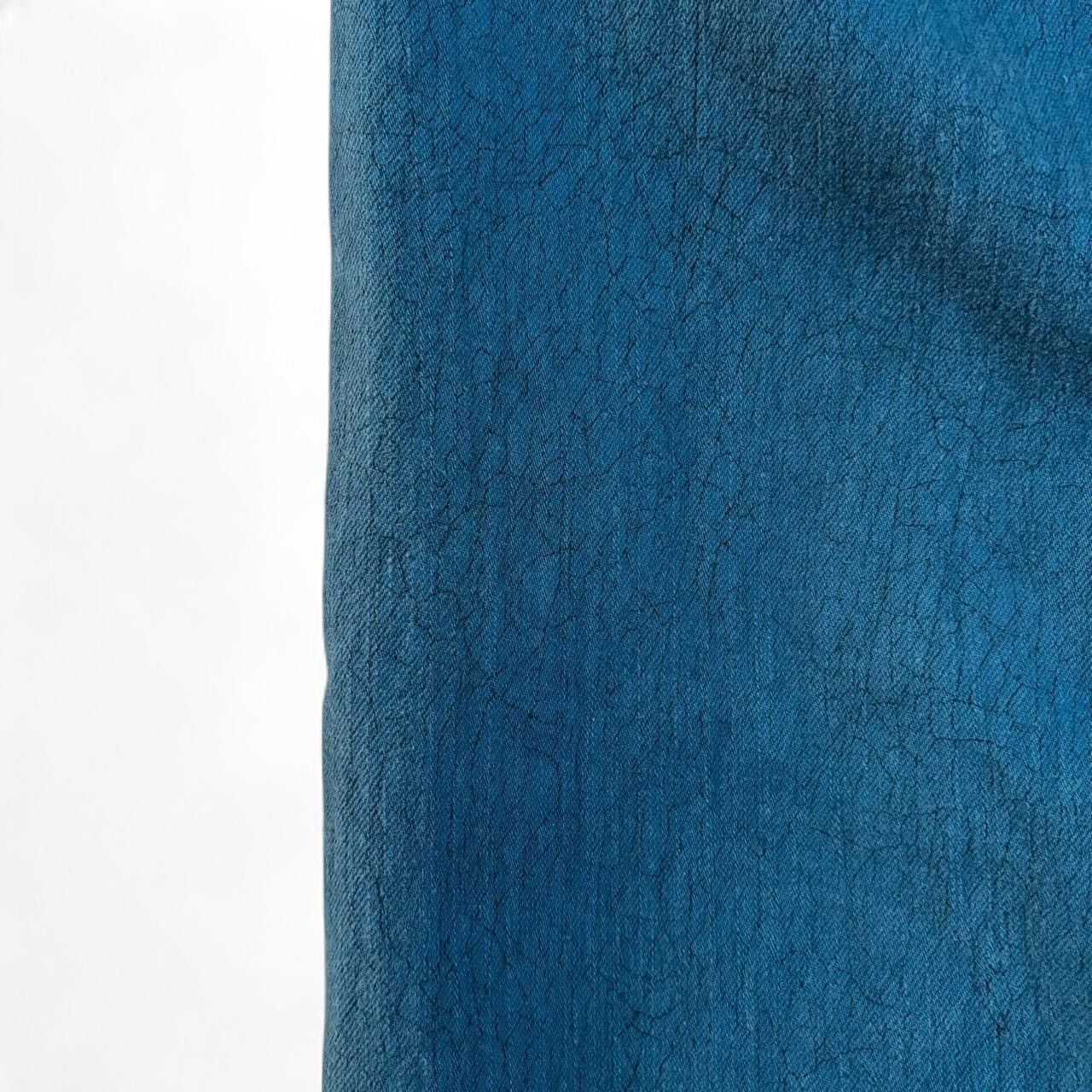Guess × Vintage Vintage Y2K Guess Teal Cracked Slim Straight Denim Jeans Size US 33 - 7 Thumbnail
