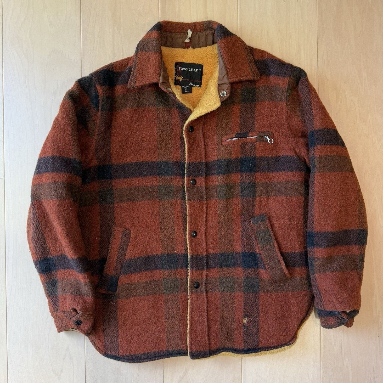 Vintage Vintage Penny's Towncraft Shirt Jacket Small Orange Black Size US M / EU 48-50 / 2 - 2 Thumbnail