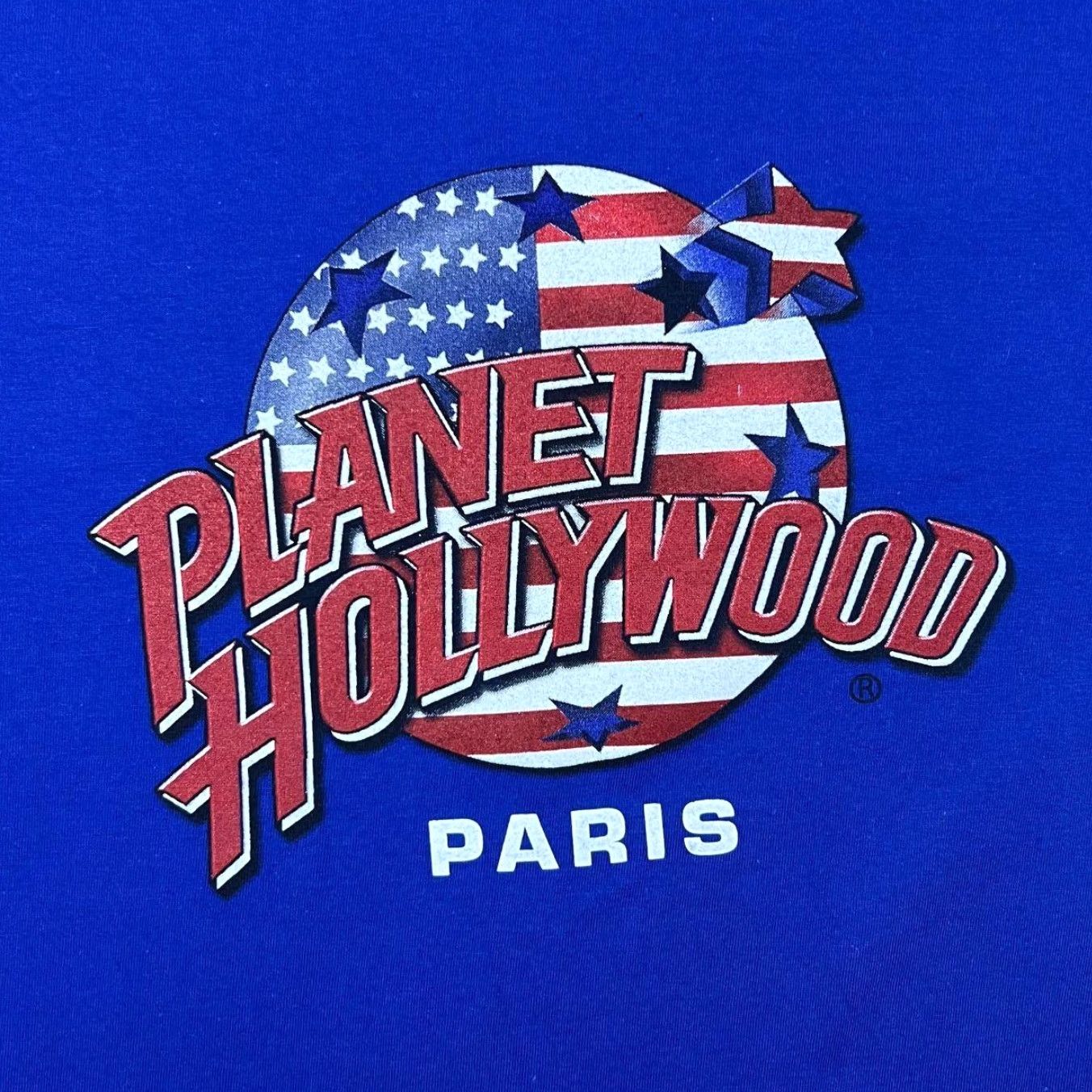 Planet Hollywood VINTAGE Planet Hollywood Paris Souvenir Logo Graphic Blue T-Shirt Large Mens Short Sleeve Round Neck Cotton Shirt 1990s 2000s Size US L / EU 52-54 / 3 - 3 Thumbnail