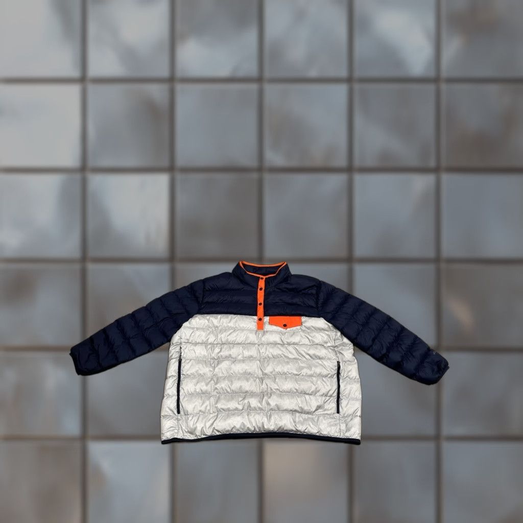 Eddie Bauer Eddie Bauer Puffer Pullover Women 3X Stratuslite Goose Down Snap Mock Quilted Silver Blue Orange Size XXL / US 16-18 / IT 52-54 - 1 Thumbnail