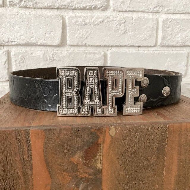 Bape Swarovski × BAPE CAMO Embossed Leather Belt a bathing ape Size ONE SIZE - 1 Thumbnail