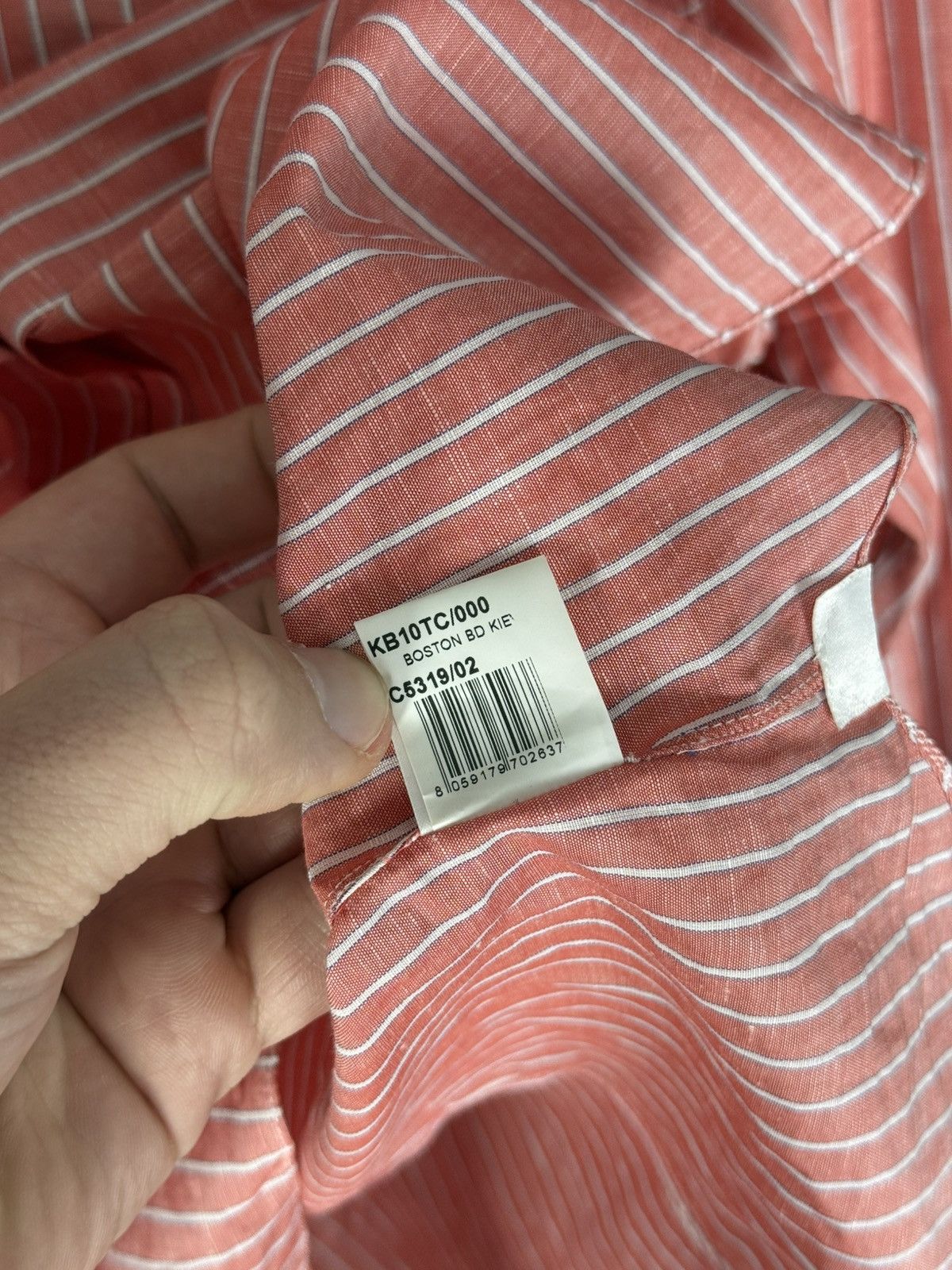 Isaia Mens Isaia Multi Striped Coton / Linen Shirt Multi Size US M / EU 48-50 / 2 - 16 Thumbnail