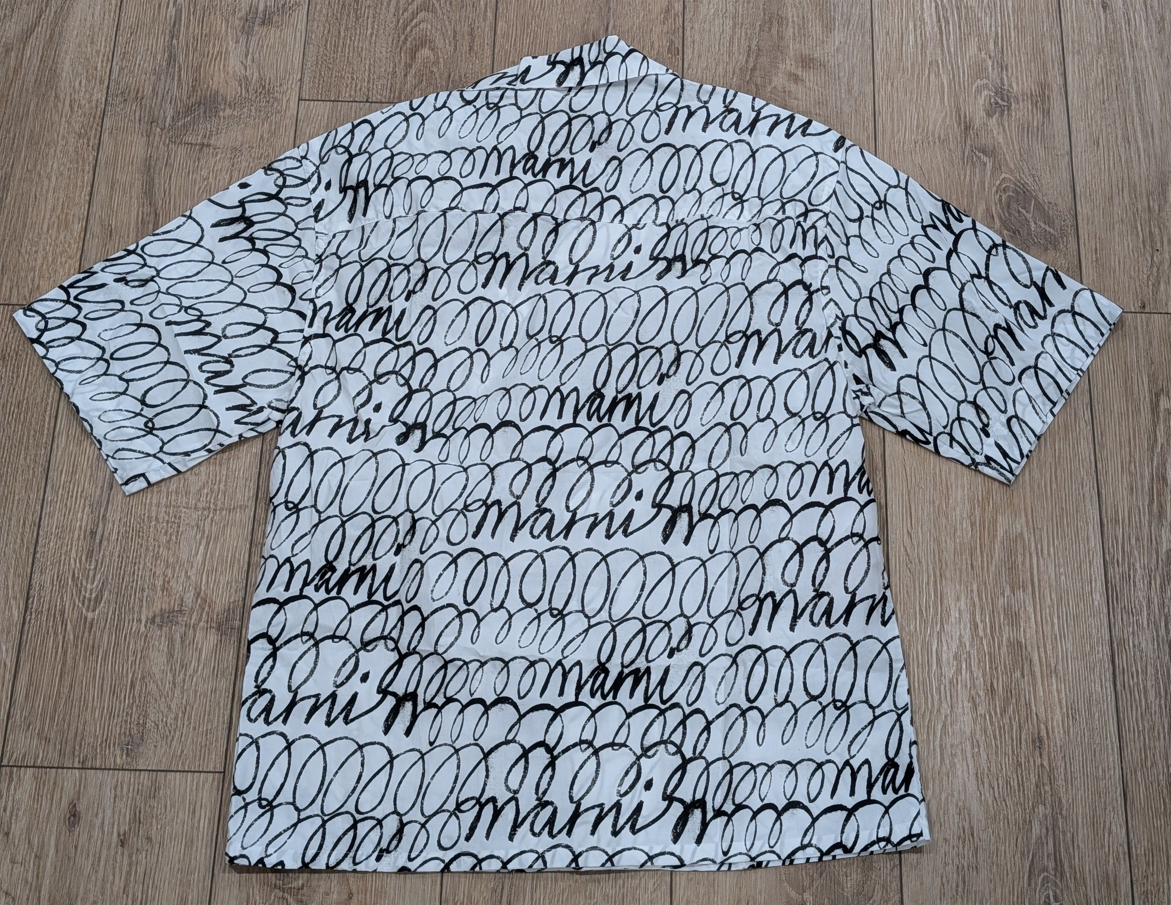 Marni MARNI Scribble Cotton Button Up Shirt White/Black 48 US 38 Size US M / EU 48-50 / 2 - 3 Thumbnail