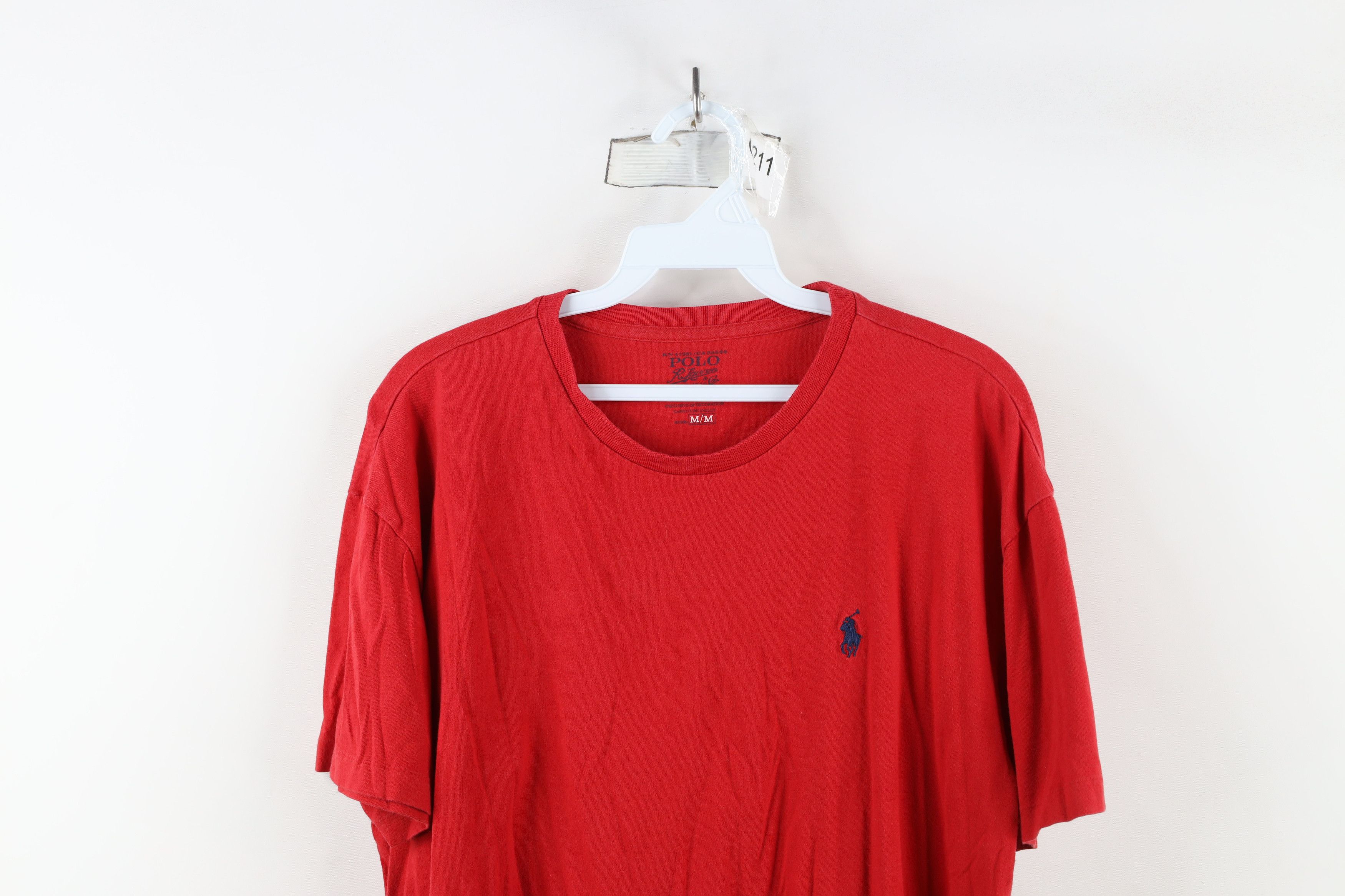 Ralph Lauren × Vintage Vintage Ralph Lauren Faded Short Sleeve T-Shirt Red Cotton Size US M / EU 48-50 / 2 - 2 Thumbnail