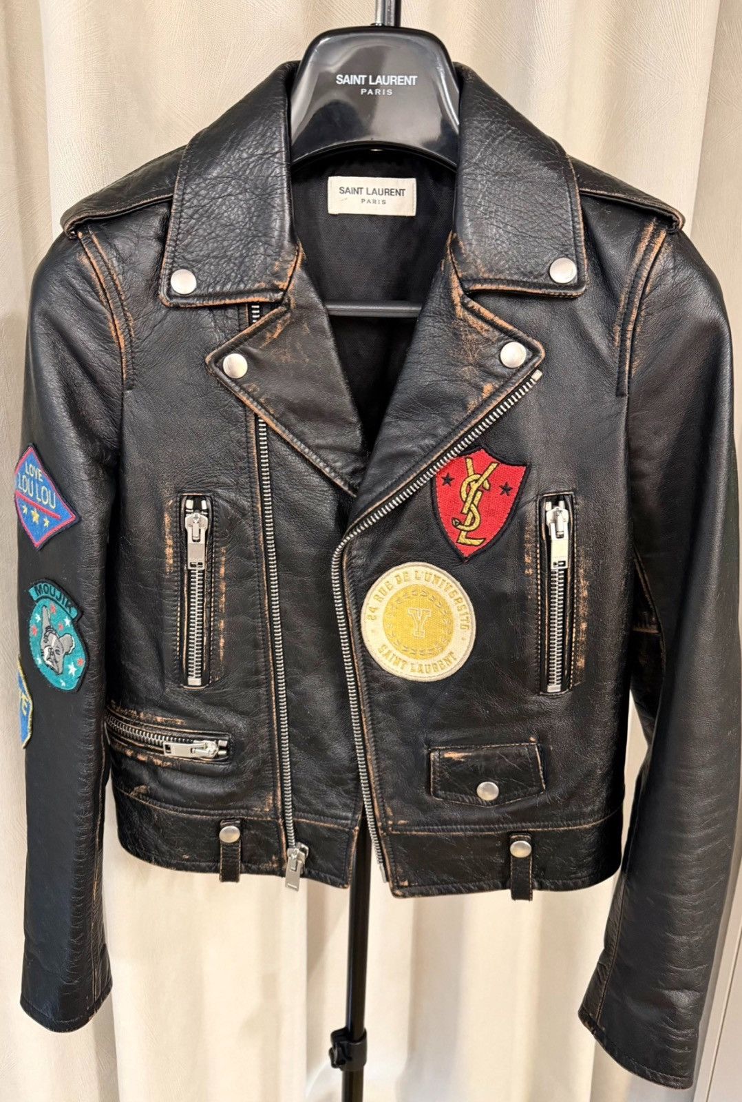 Saint Laurent Paris Saint Laurent 17FW L01 Patch Badge Motorcycle Jacket Size XS / US 0-2 / IT 36-38 - 1 Thumbnail