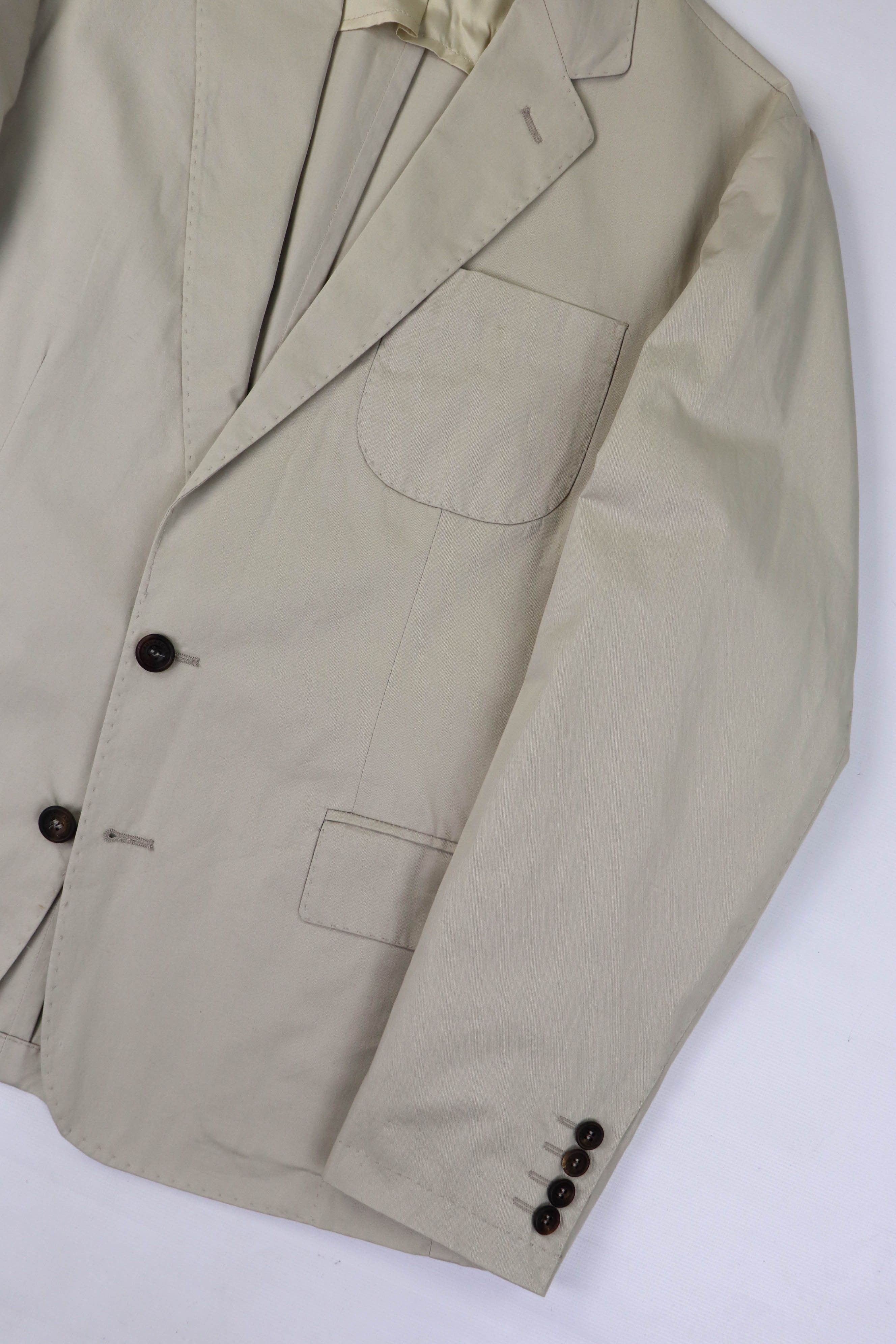 Aquascutum Aquascutum Made in Italy Light Beige Cotton Blazer Jacket Size 40S - 8 Thumbnail