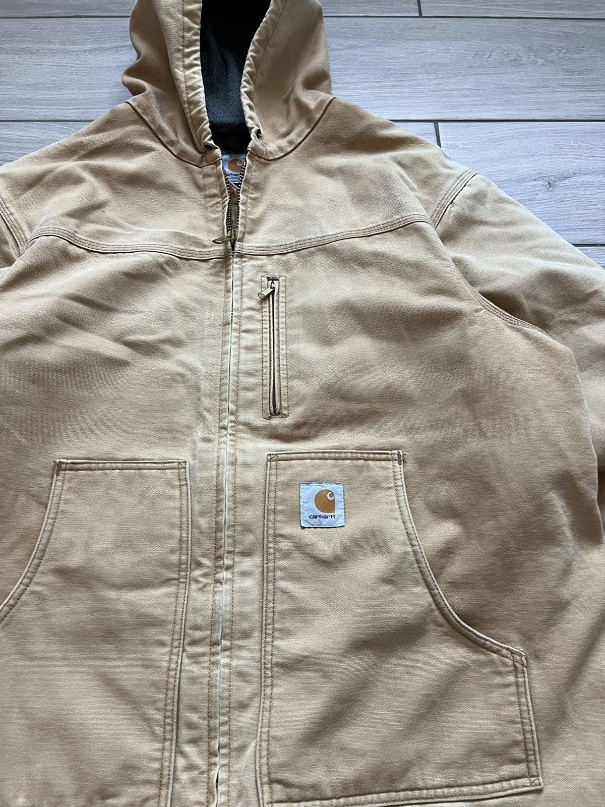 Carhartt CARHARTT VINTAGE ACTIVE JACKET FADED WORK ZIP HOODED FLEECE Size US XL / EU 56 / 4 - 5 Thumbnail