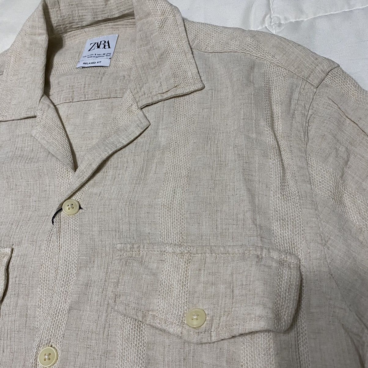 Zara White Viscose Linen Textured Shirt Size US S / EU 44-46 / 1 - 4 Thumbnail