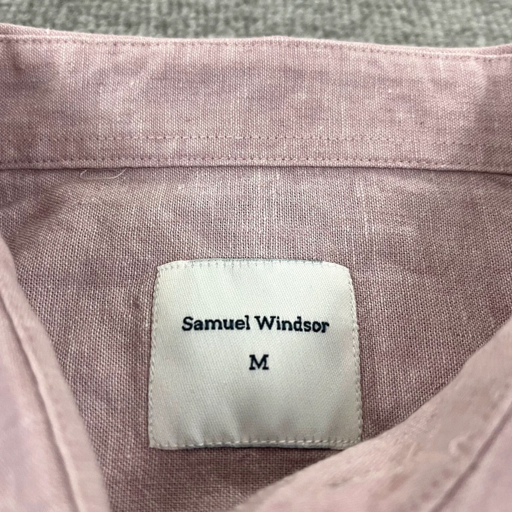 Vintage Samuel Windsor Shirt Mens Medium Pale Pink Linen Blend Button Up Casual Preppy Size US M / EU 48-50 / 2 - 3 Thumbnail