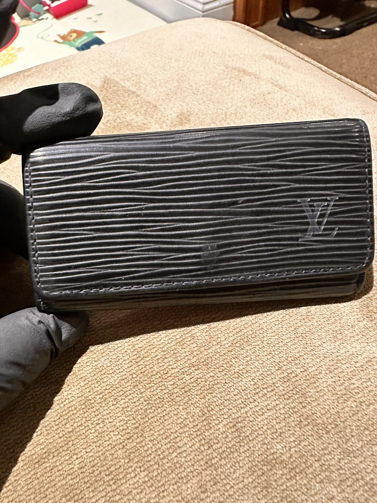 image of Louis Vuitton Epi Key Case Holder Black, Men's