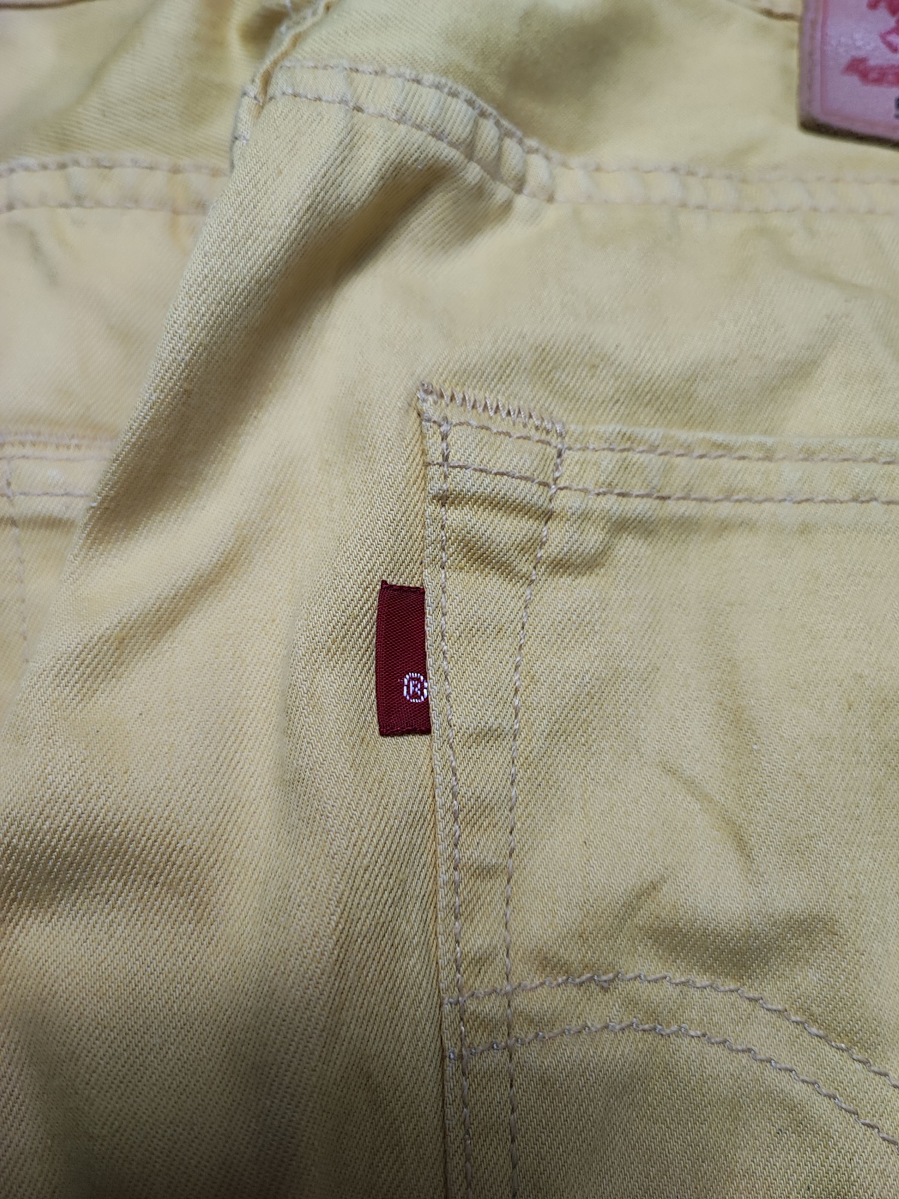 Levi's Levi’s 501 Button Fly Yellow Jeans Straight Cut Size US 31 - 15 Thumbnail
