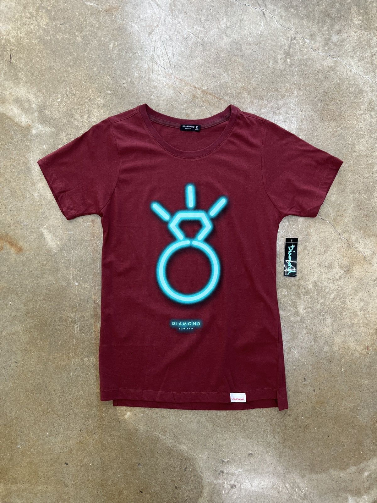 Diamond Supply Co. Diamond Supply Ring BF Tee Burgundy XS Size XS / US 0-2 / IT 36-38 - 2 Thumbnail
