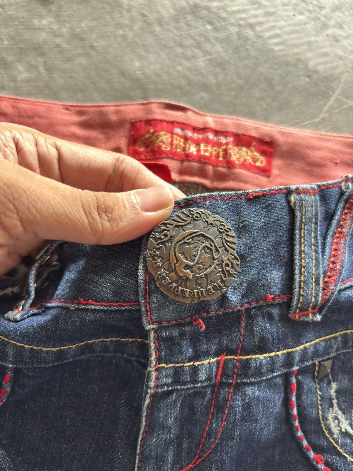 Hysteric Glamour FLARE RED PEPPER JEANS RED LABEL japanese distressed punk Size US 29 - 3 Thumbnail