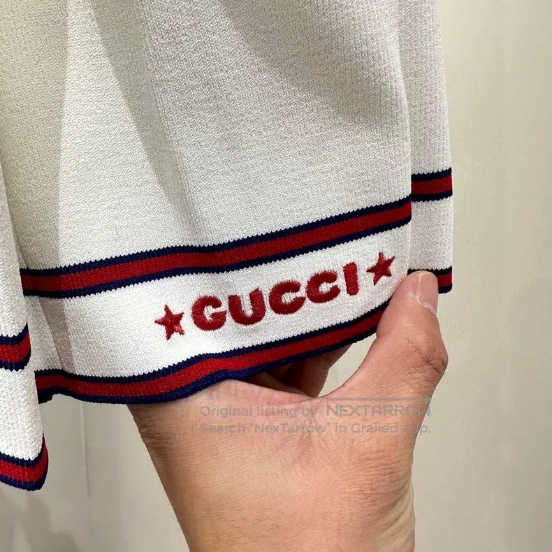 Gucci Gucci Size XS Letter embroidery mid-waist pleated skirt Size 42" / US 20 - 6 Thumbnail