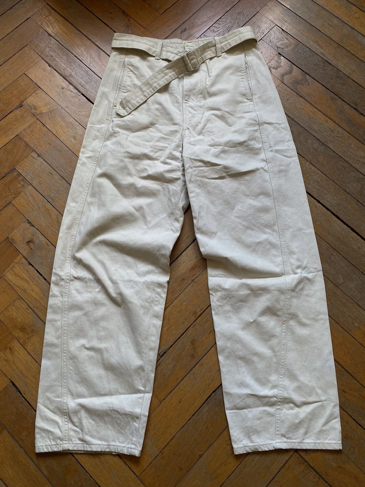 LEMAIRE Twisted Pants Jeans – Denim Snow Beige, Taille 36 (neuf Sans étiquette)