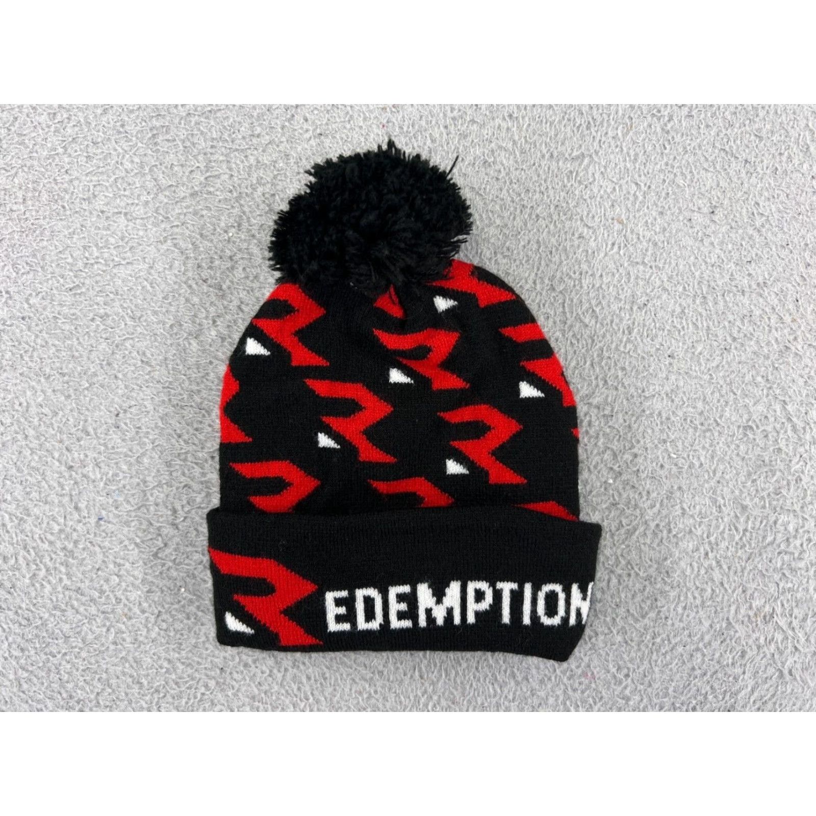 Vintage Cap America Redemption Beanie Toque Hat Men One Size Black Red Knit Acrylic Blend Snowboard Size ONE SIZE - 2 Thumbnail
